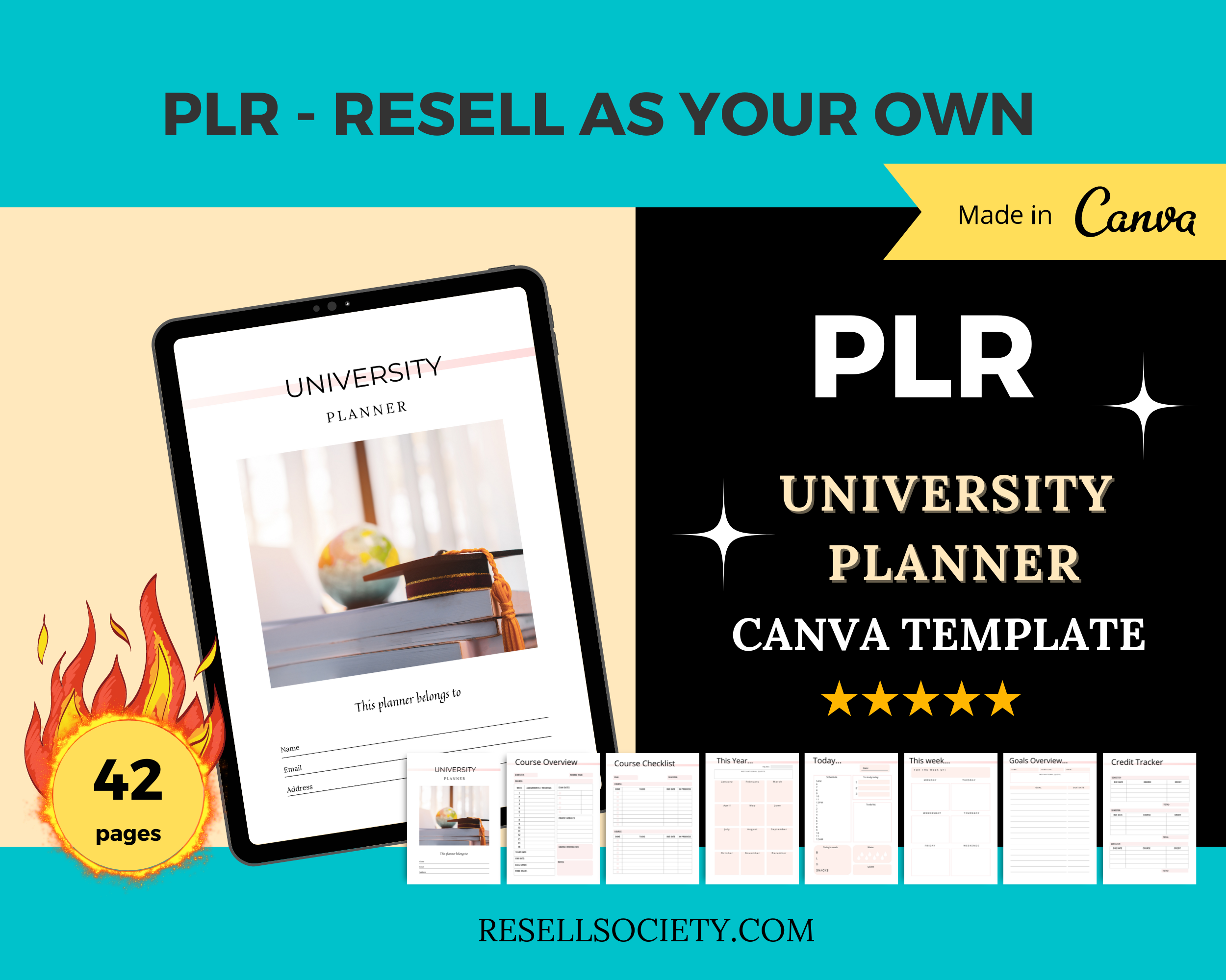 Editable University Planner in Canva | Commercial Use
