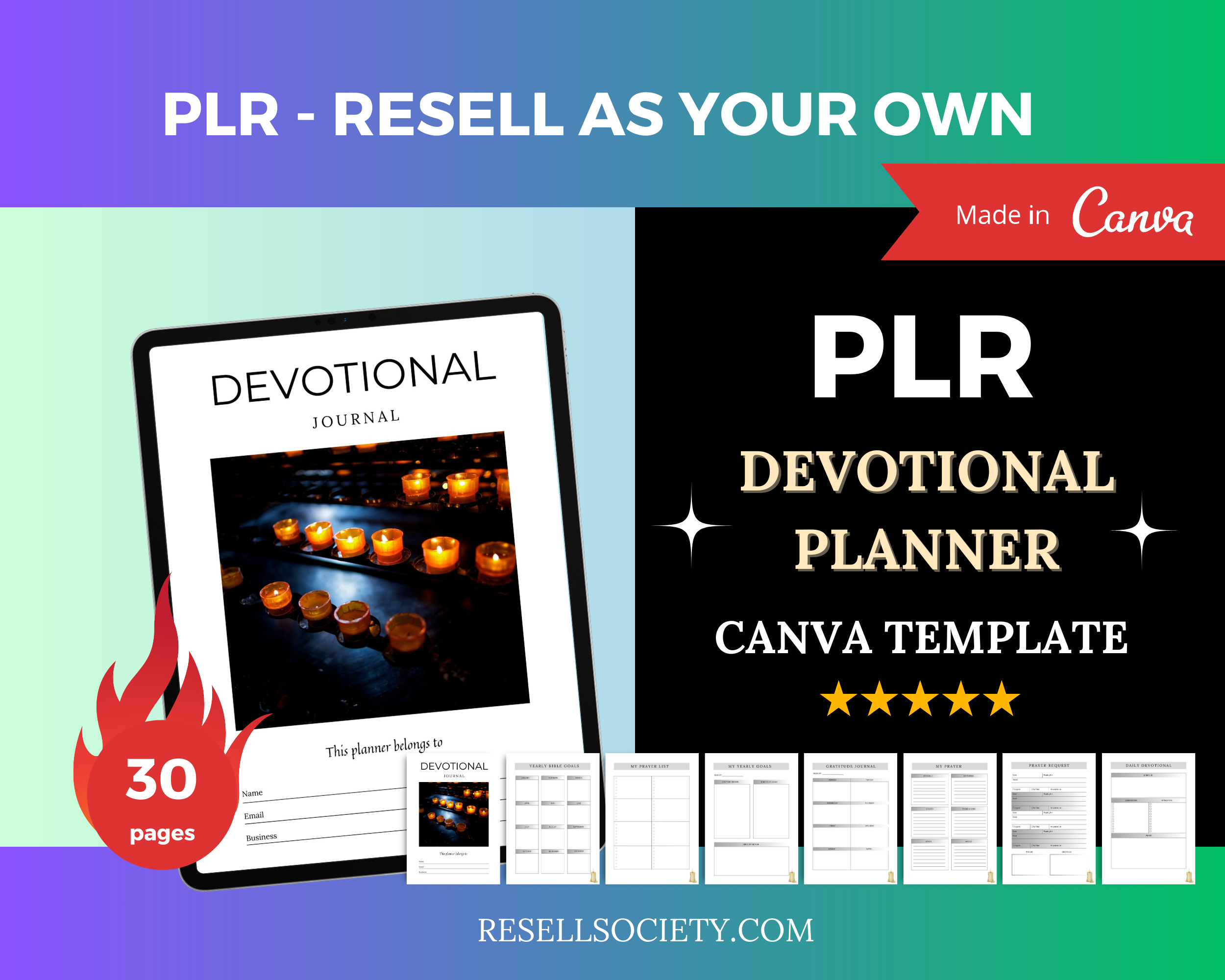 Editable Devotional Journal in Canva | Commercial Use