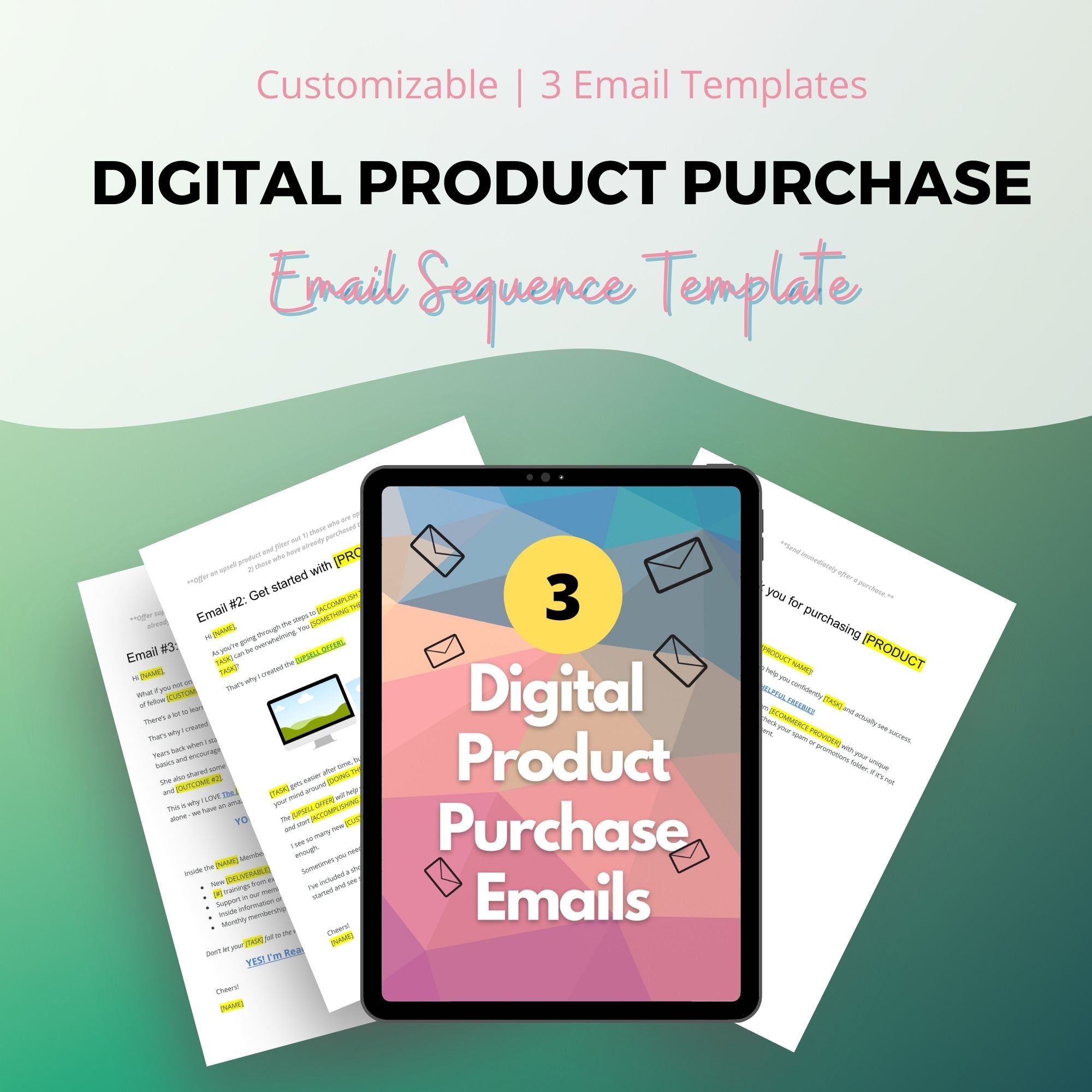 Digital Product Purchase Email Sequence | Fill-In-Black Template | Done for You Email Scripts