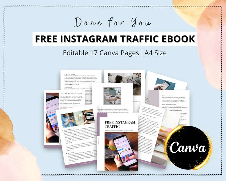 Done-for-You Free Instagram Traffic Ebook in Canva | Editable Canva A4