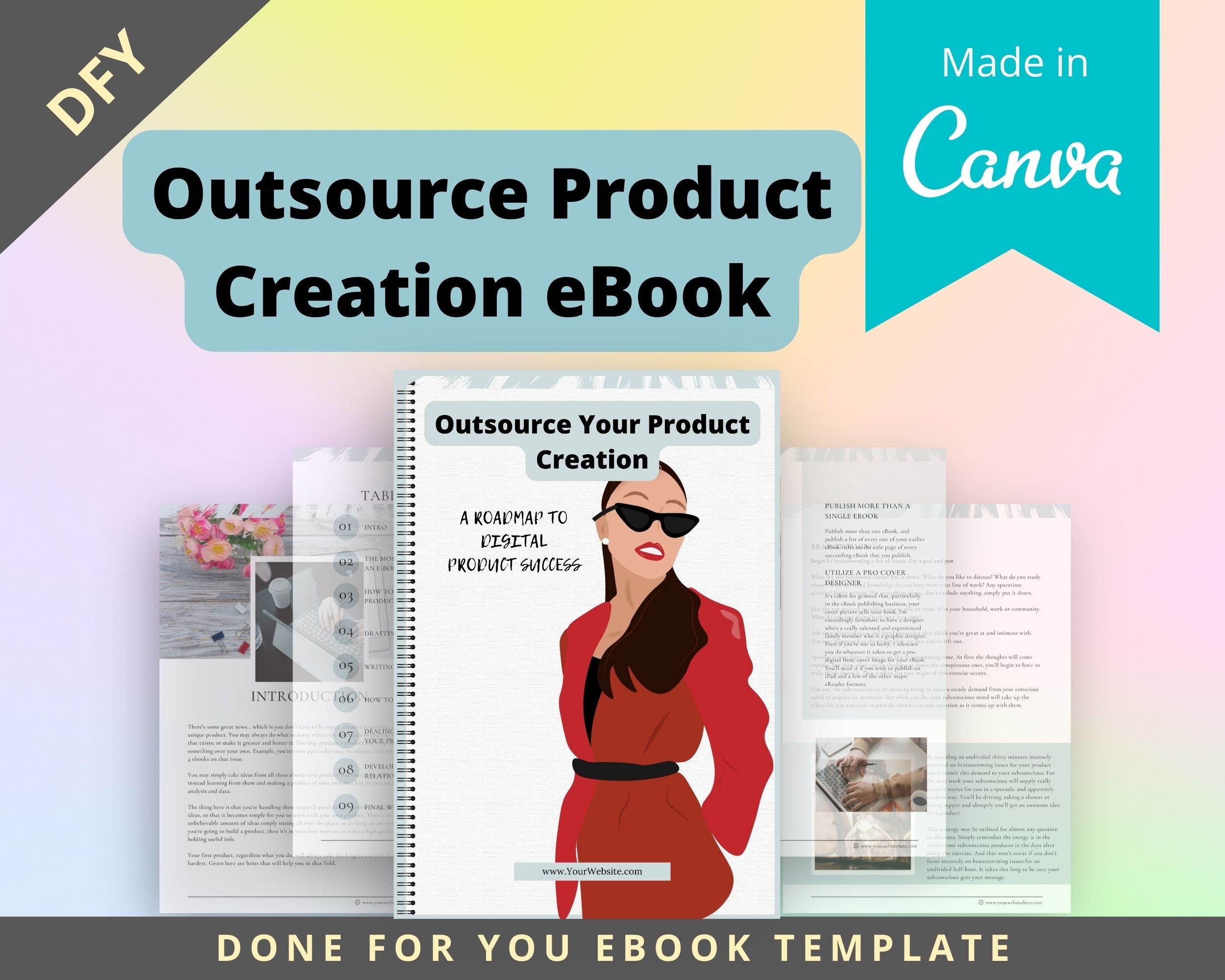 Editable Outsource Product Creation Ebook | Done-for-You Ebook in Canva | Rebrandable and Resizable Canva Template