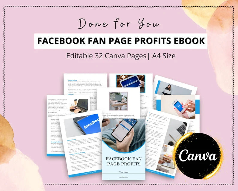 Done-for-You Facebook Fan Page Profits Ebook in Canva | Editable Canva A4