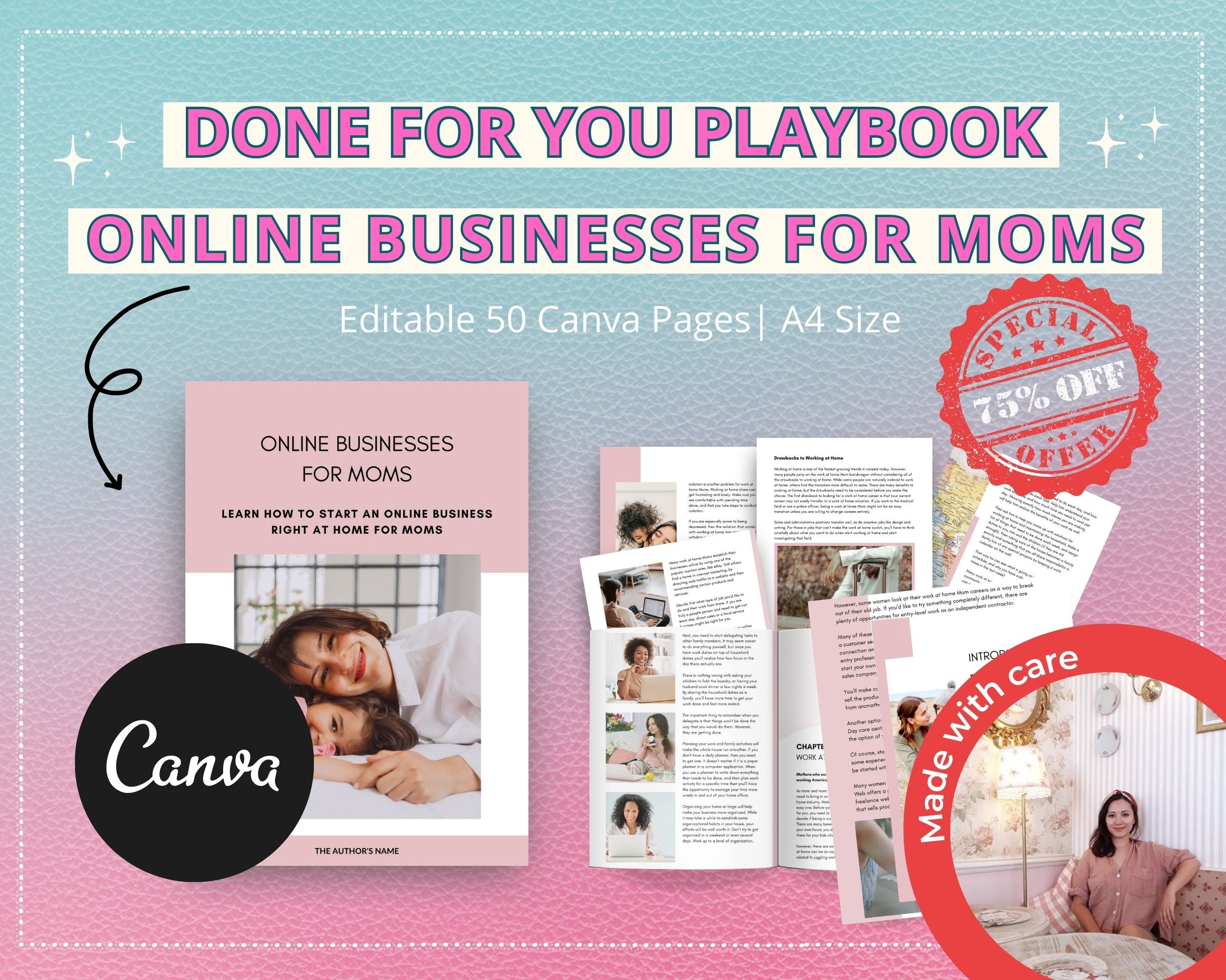 Online Businesses For Moms Playbook in Canva
