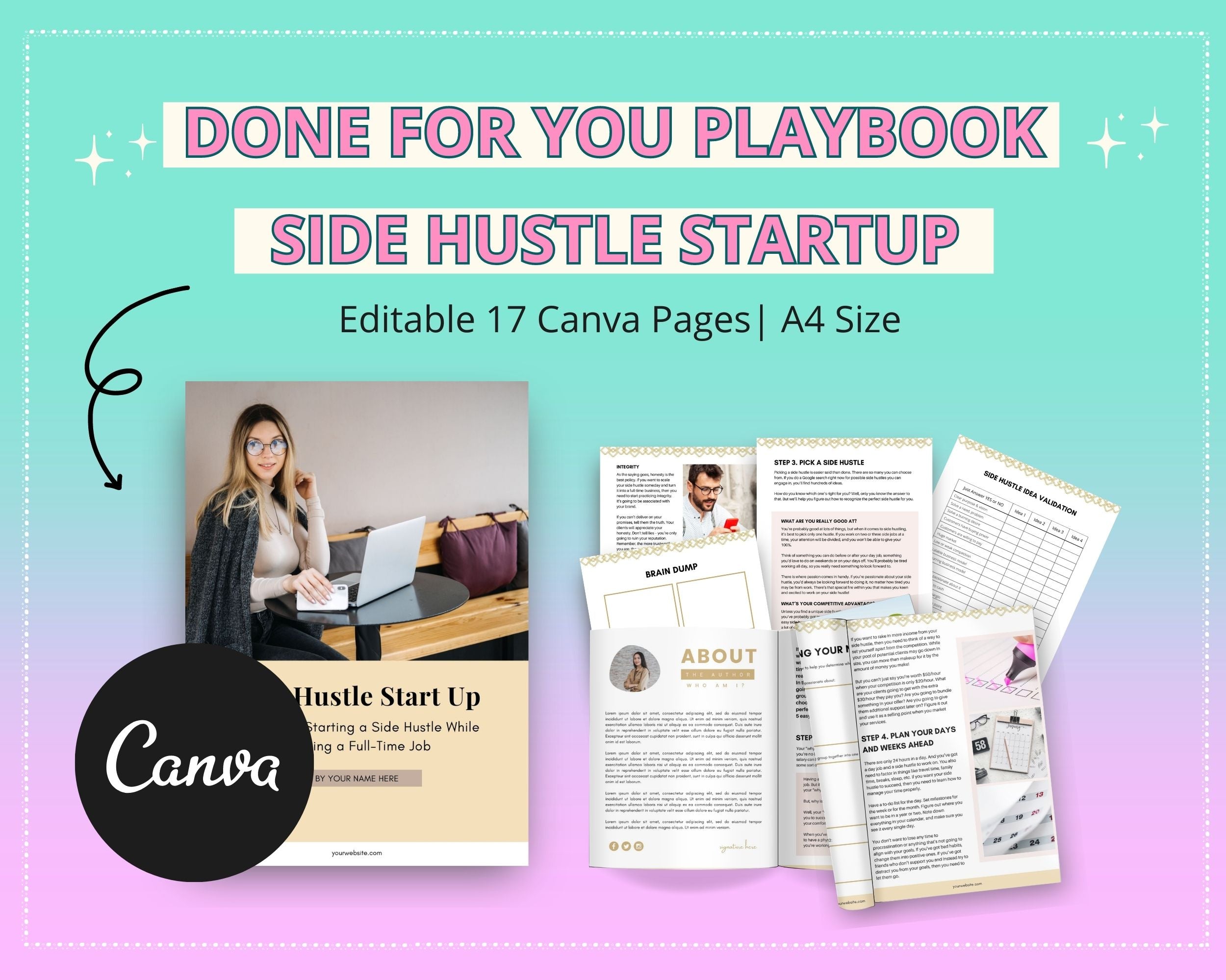 Side Hustle Startup Playbook in Canva