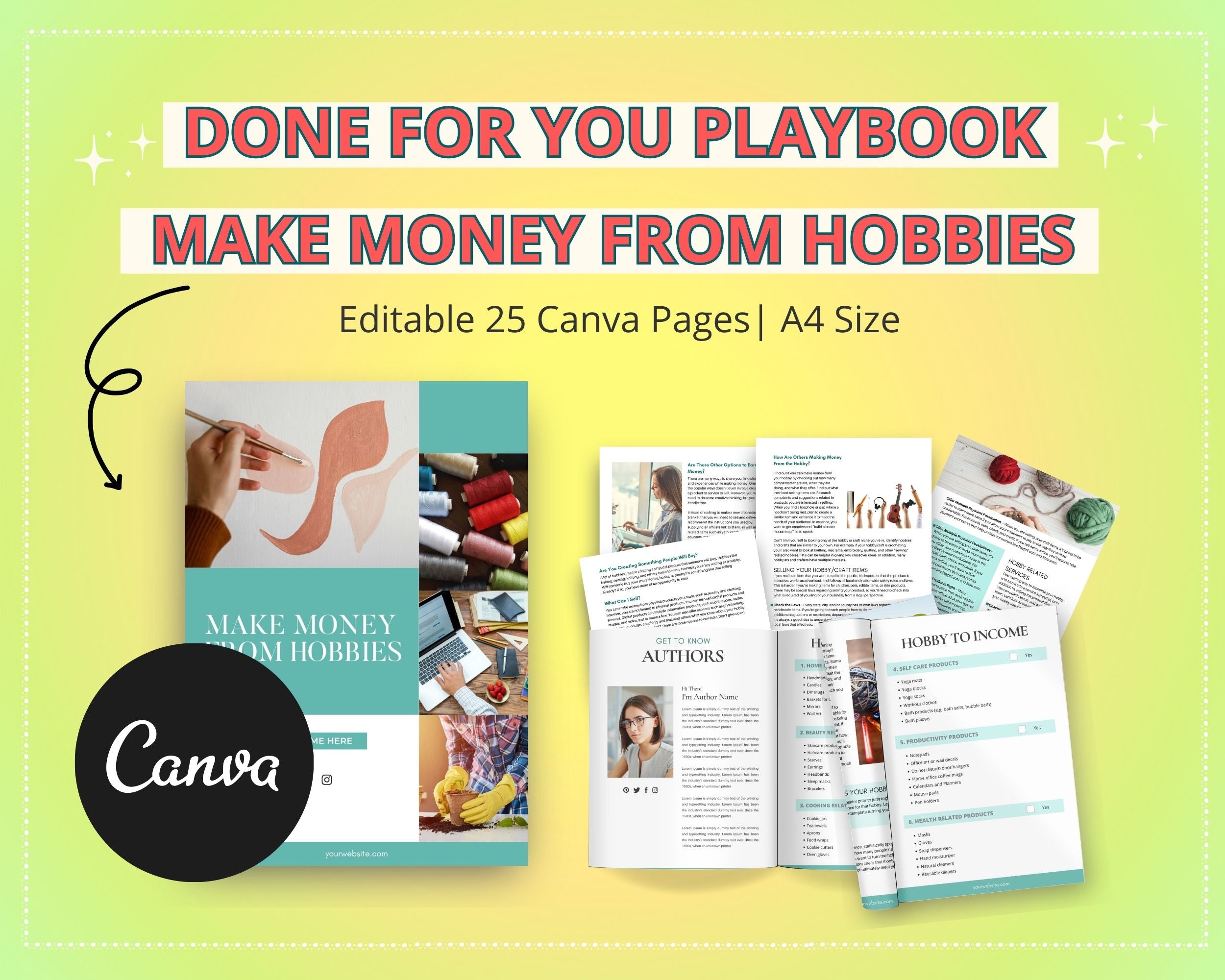 Make Money From Hobbies Playbook in Canva