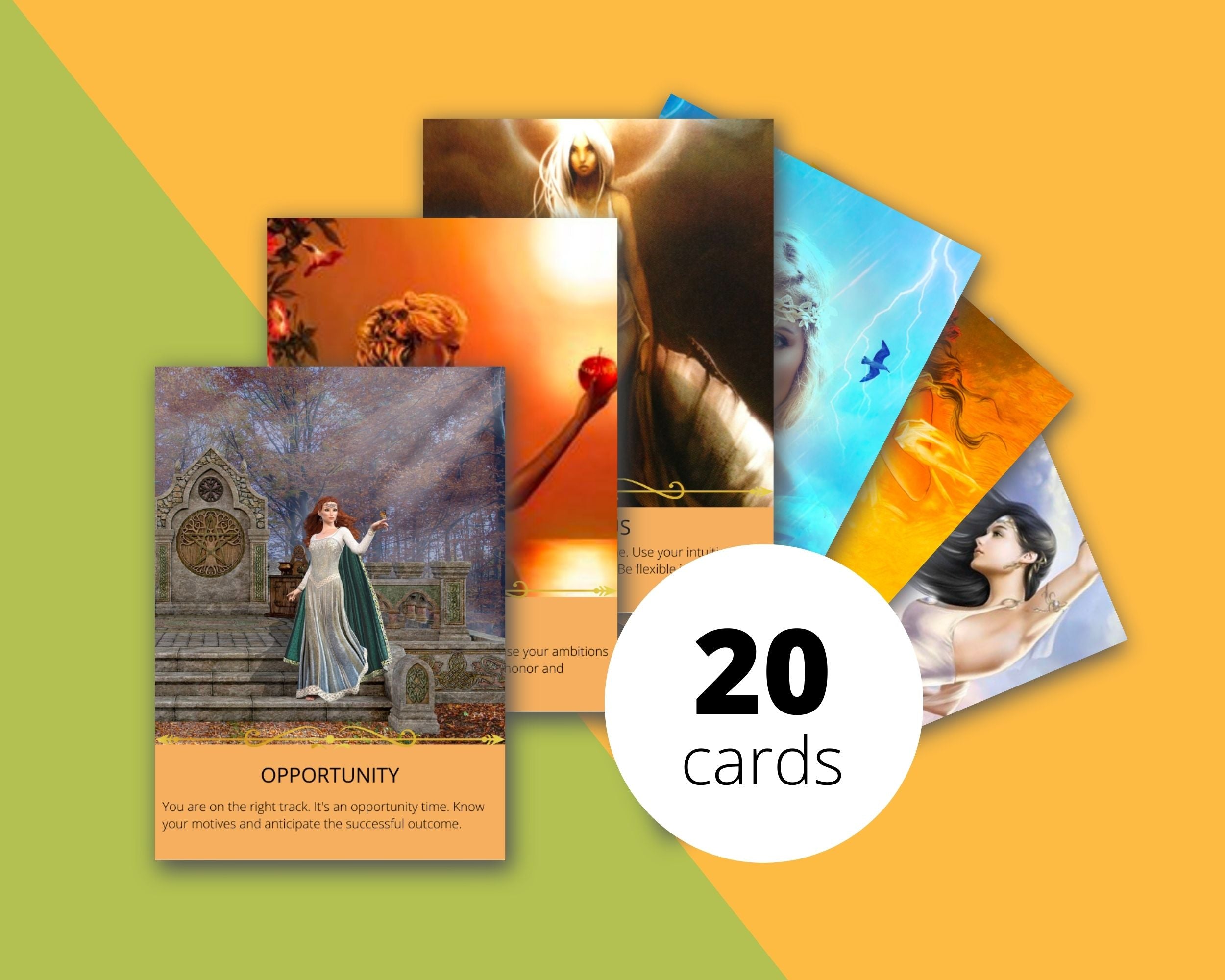 Goddess Lady Boss Oracle Card Deck | Editable 20 Card Deck in Canva | Size 2"x 2.7" | Commercial Use