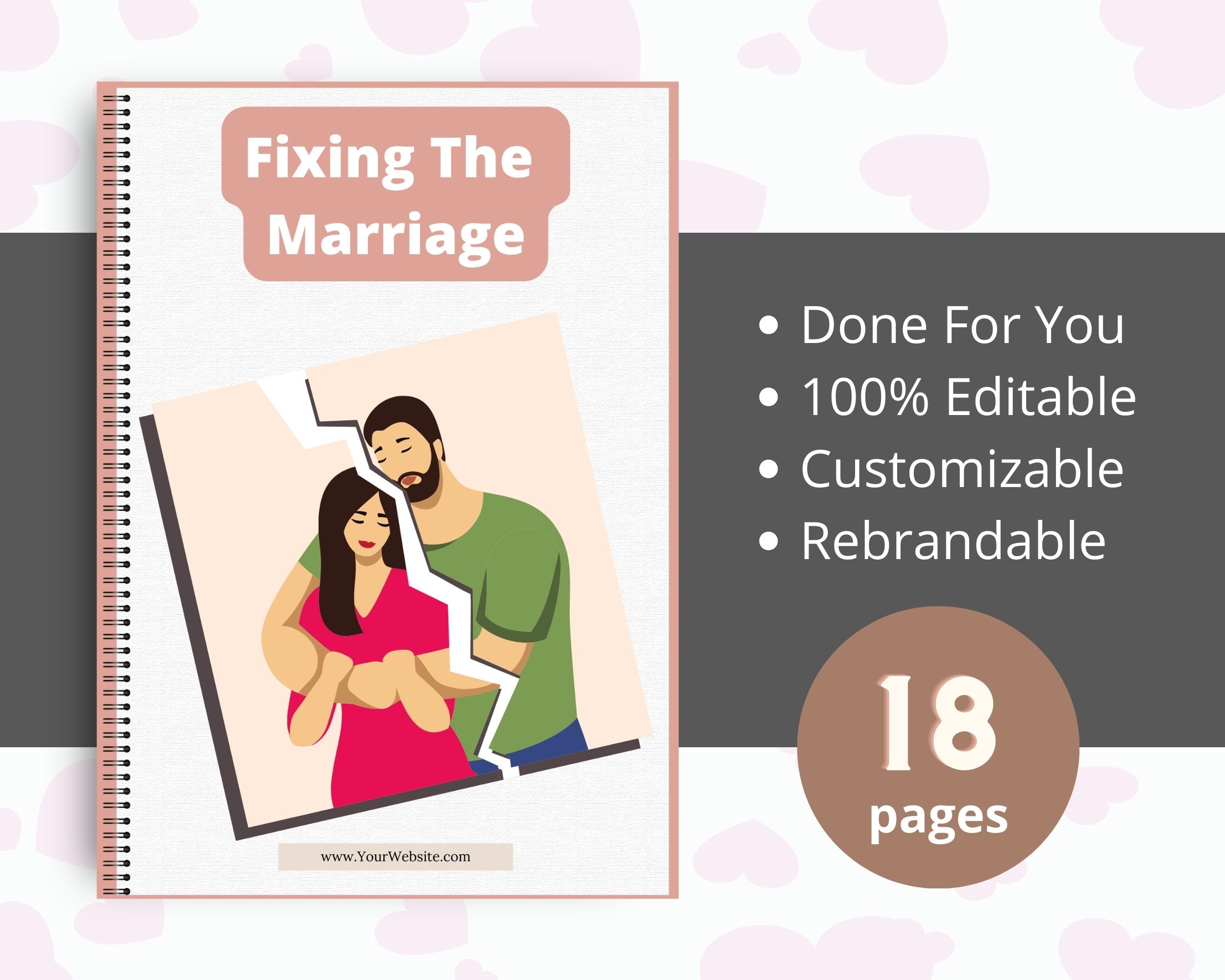 Editable Fixing The Marriage Mini Ebook | Done-for-You Ebook in Canva | Rebrandable and Resizable Canva Template