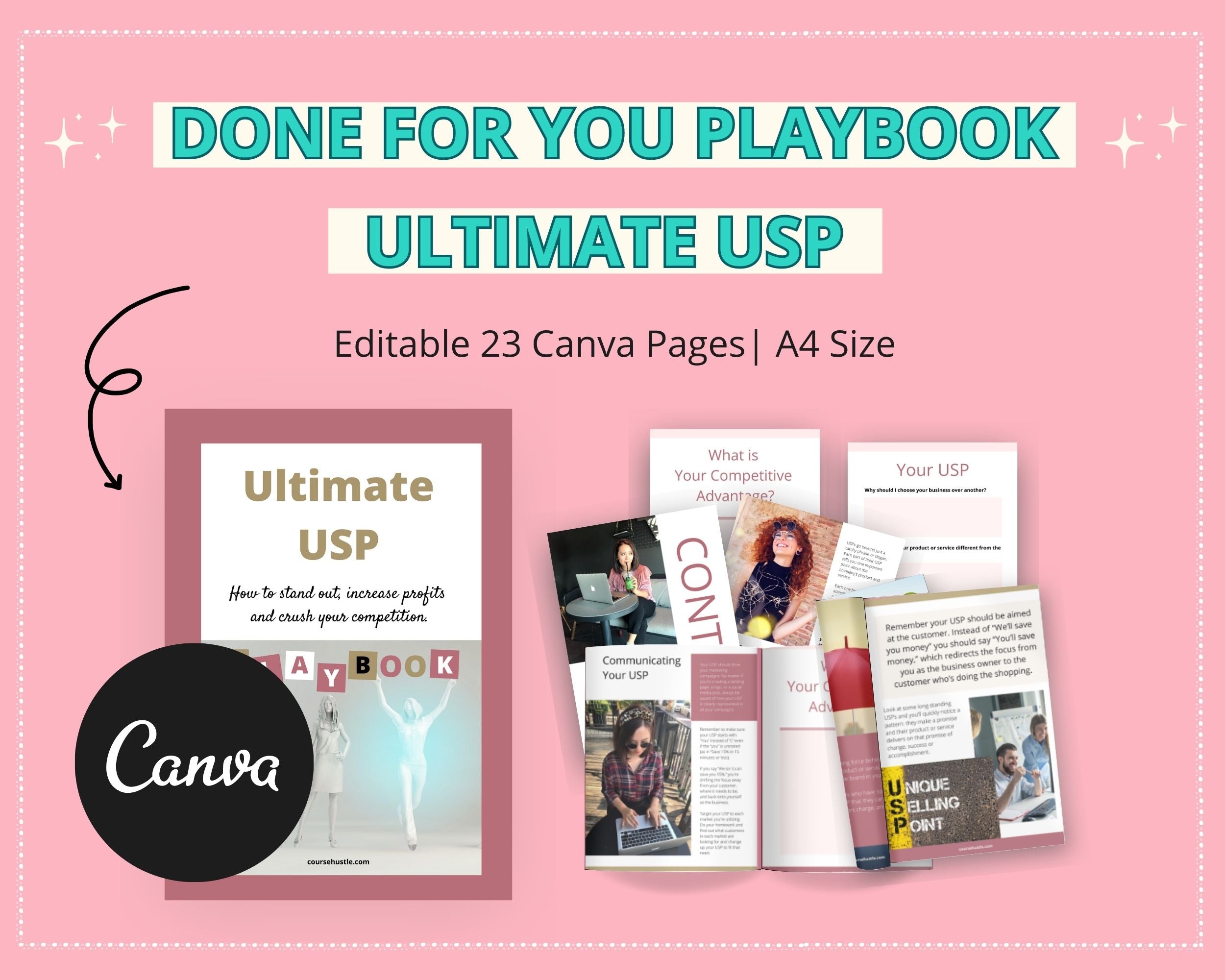 Done for You Ultimate USP Playbook in Canva | Editable A4 Size Canva Template