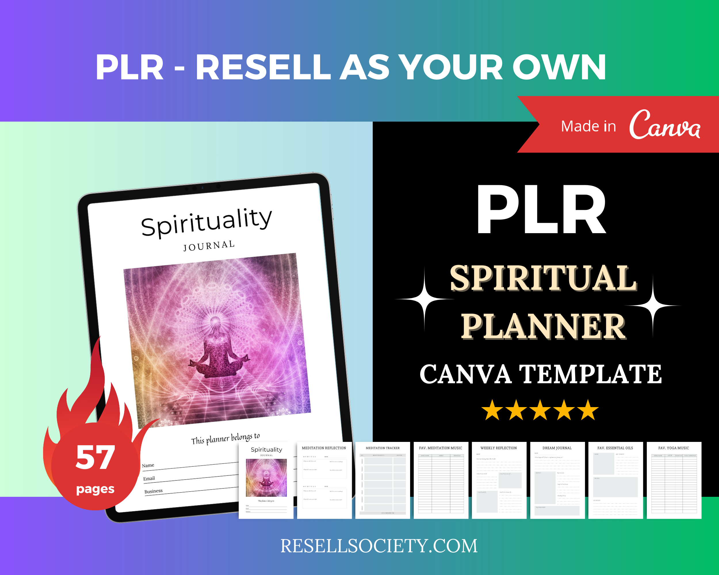 Editable Spirituality Journal in Canva | Commercial Use