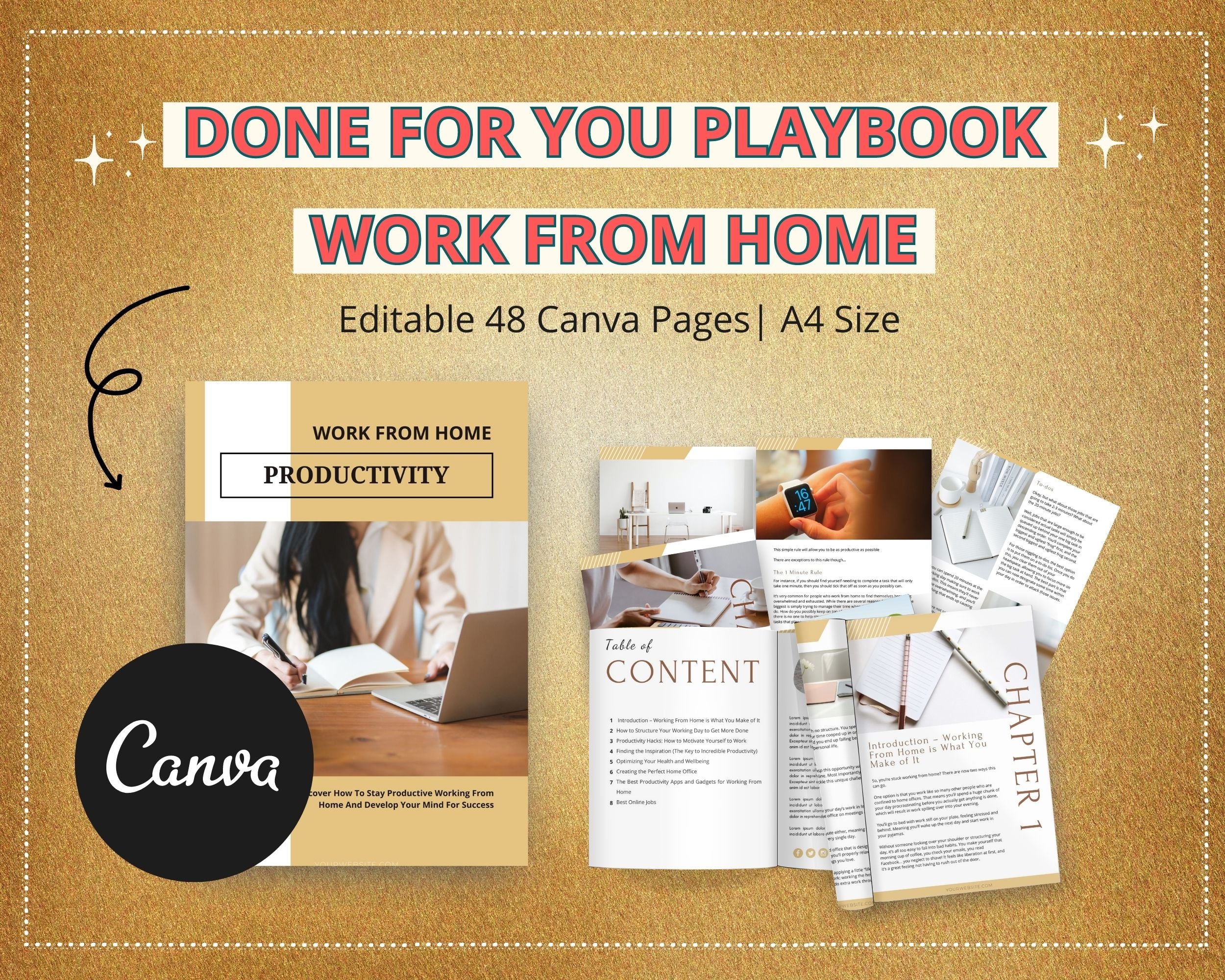 Work From Home Productivity Playbook in Canva