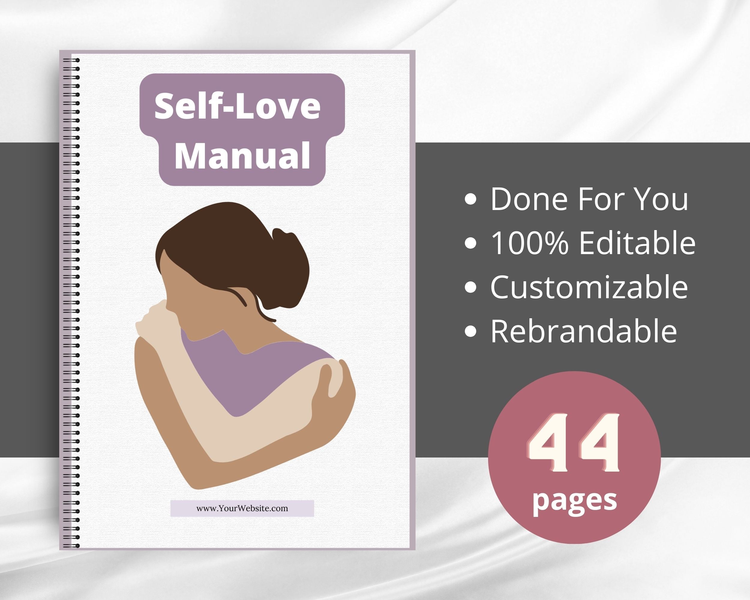 Editable Self-Love Manual Ebook | Done-for-You Ebook in Canva | Rebrandable and Resizable Canva Template