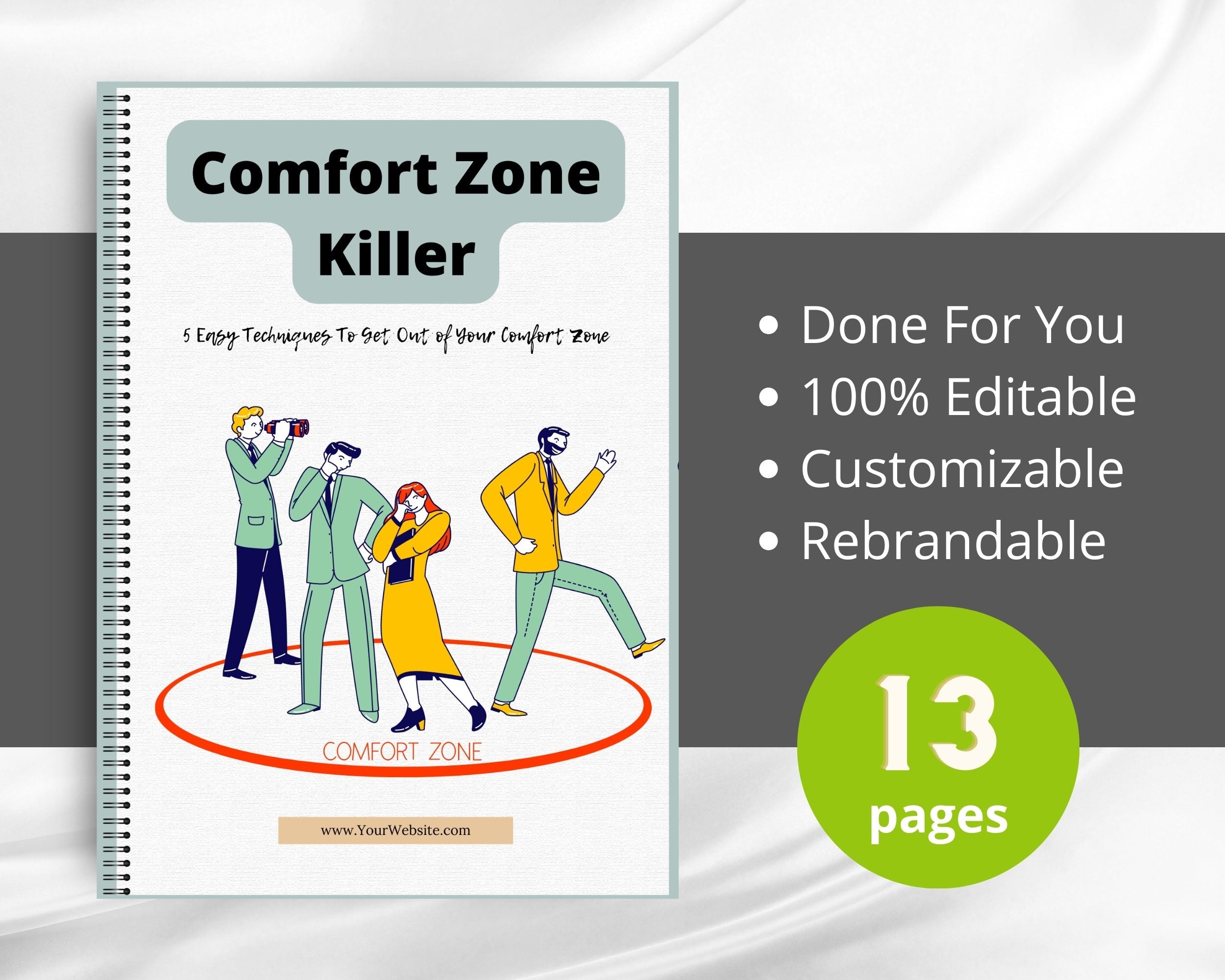Editable Comfort Zone Killer Mini Ebook | Done-for-You Ebook in Canva | Rebrandable and Resizable Canva Template