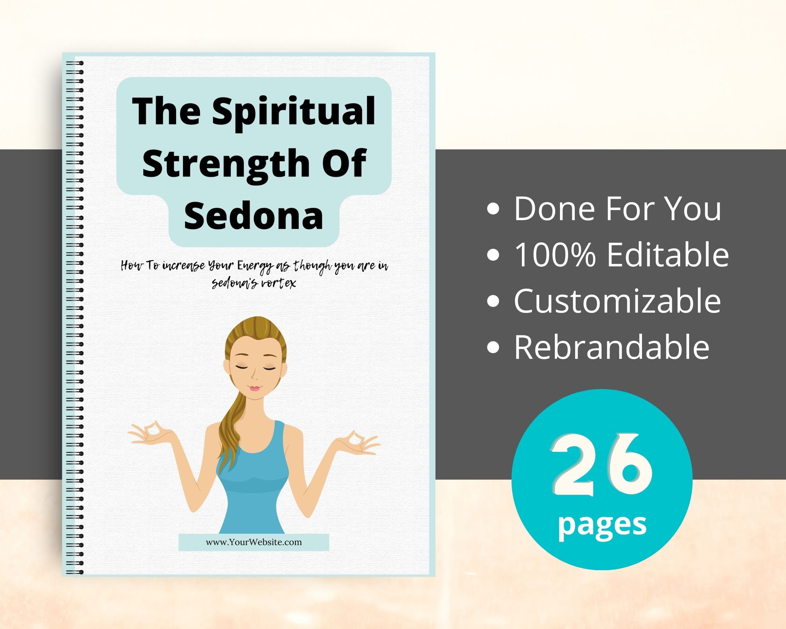 Editable The Spiritual Strength Of Sedona Ebook | Done-for-You Ebook in Canva | Rebrandable and Resizable Canva Template