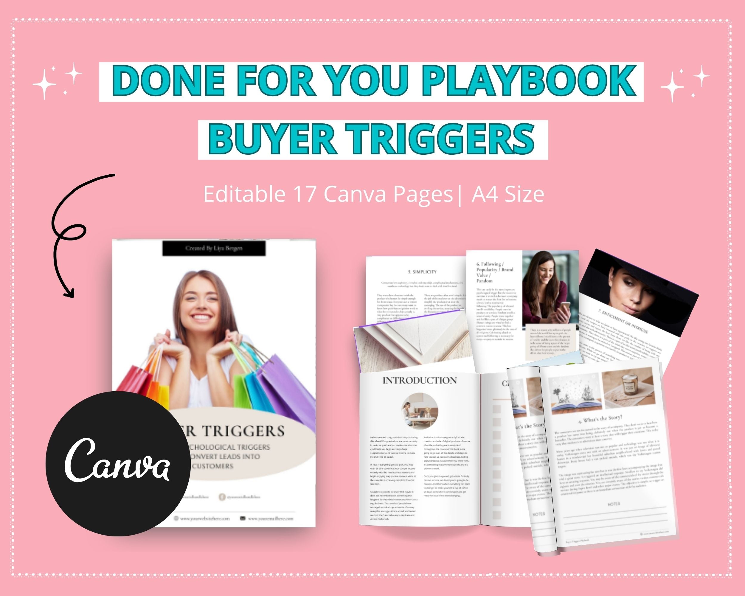 Done for You Buyer Triggers Playbook in Canva | Editable A4 Size Canva Template