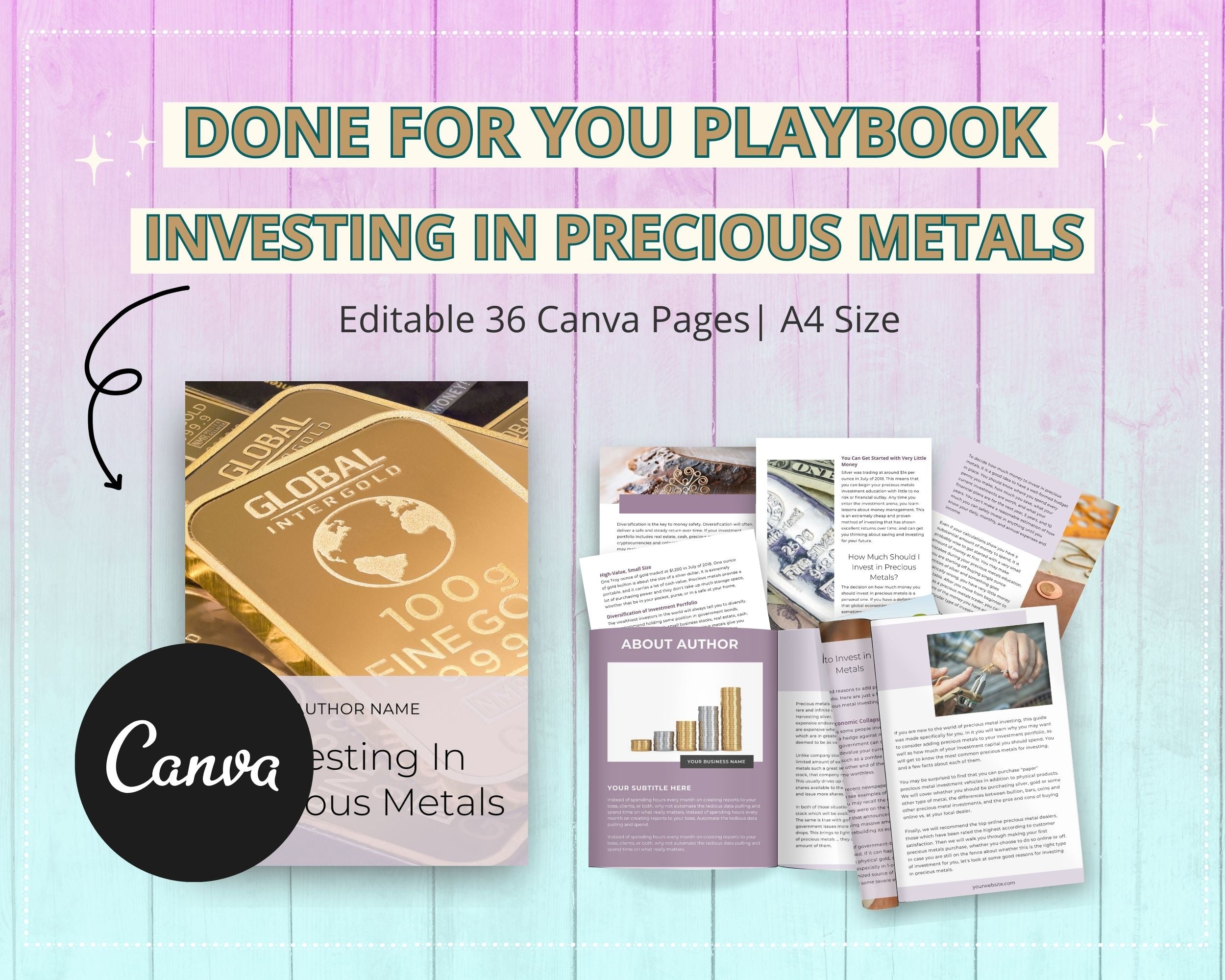 Investing In Precious Metals Playbook in Canva