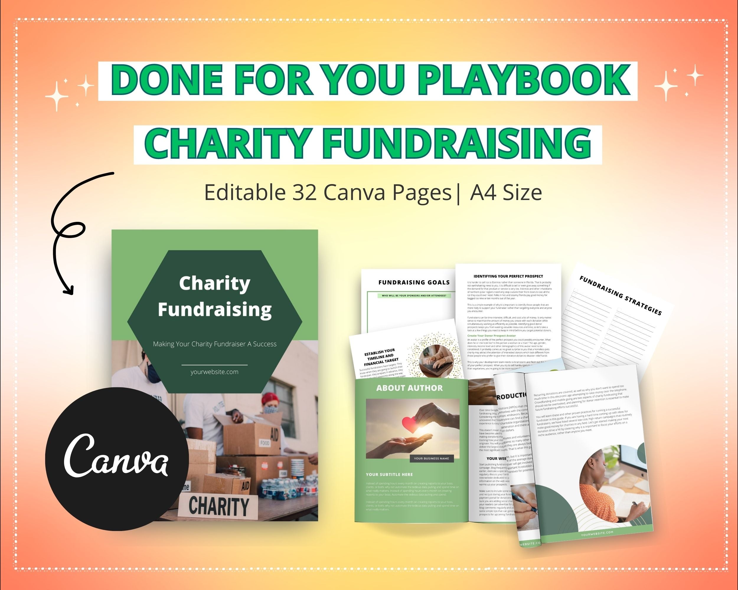 Charity Fundraising Playbook in Canva