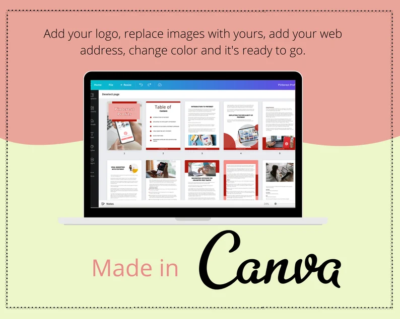 ✅ Done-for-You Pinterest Profits Ebook in Canva | Editable Canva A4
