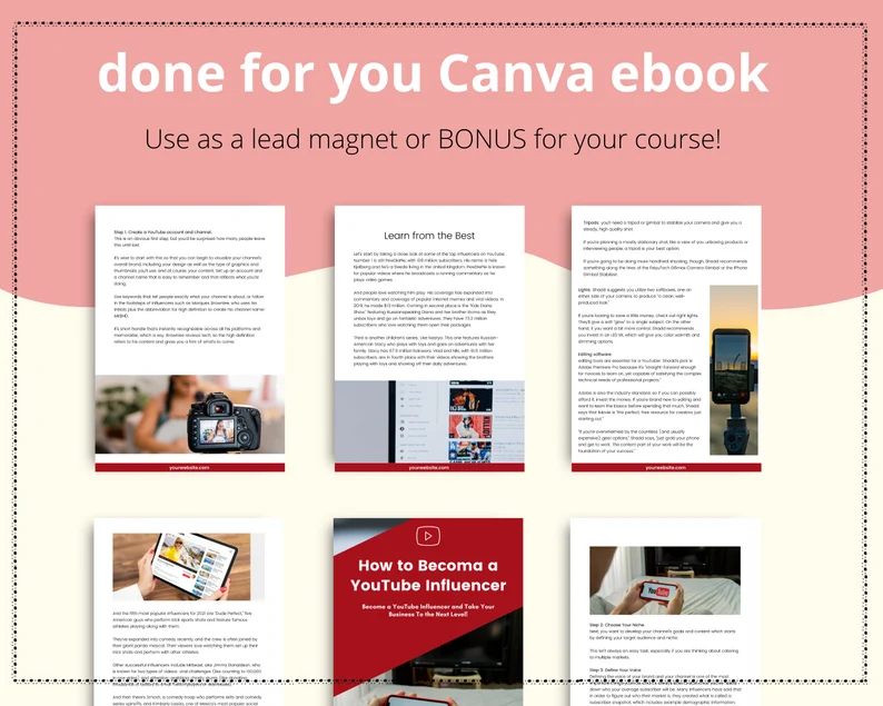 Done-for-You YouTube Marketing Ebook in Canva | Editable A4 Size Canva Template