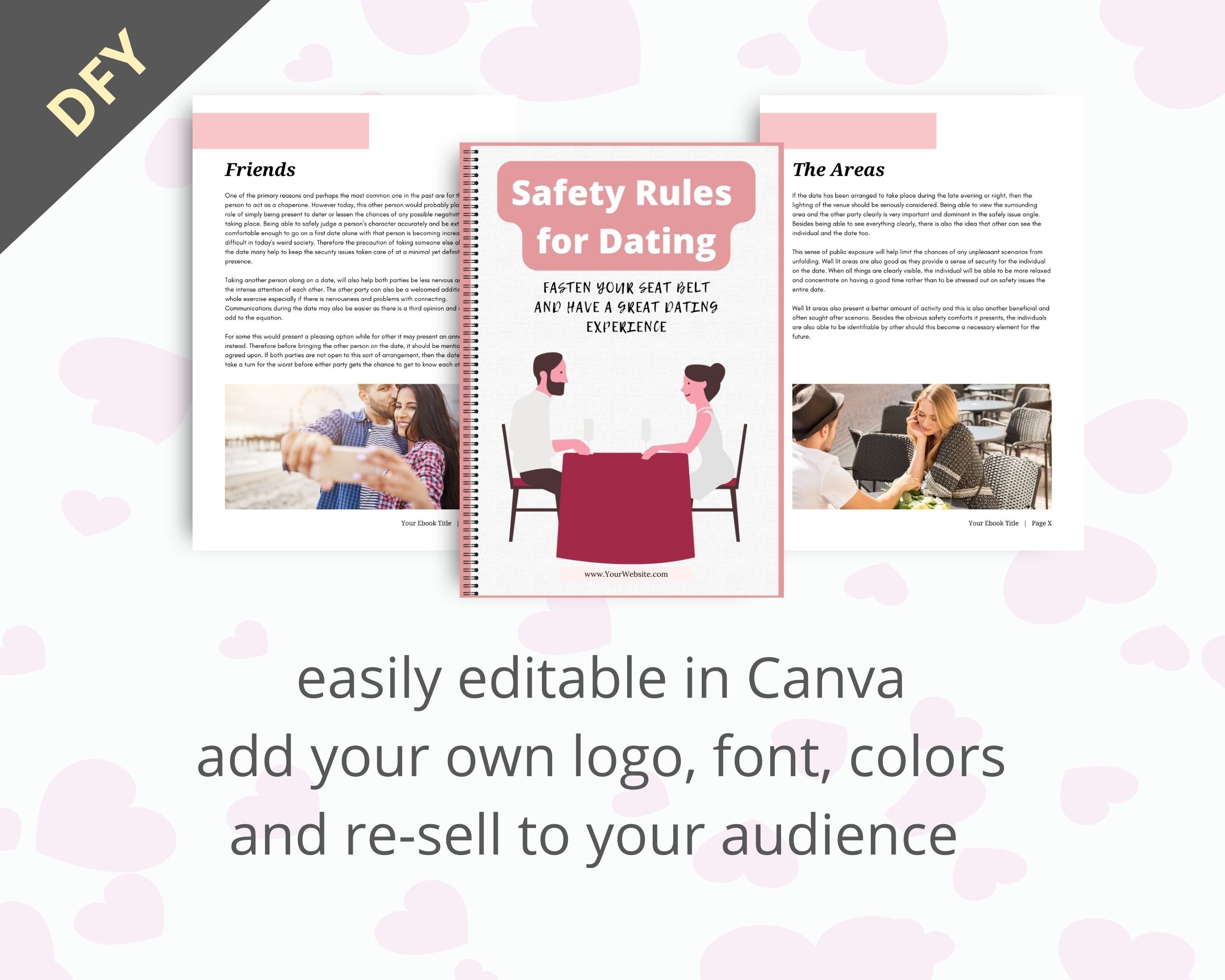 Editable Safety Rules for Dating Ebook | Done-for-You Ebook in Canva | Rebrandable and Resizable Canva Template