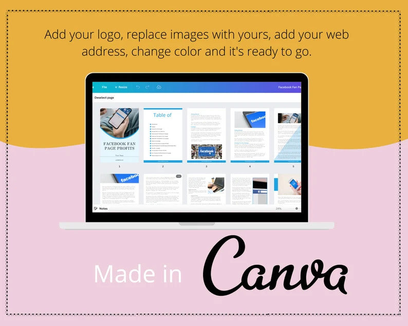 Done-for-You Facebook Fan Page Profits Ebook in Canva | Editable Canva A4