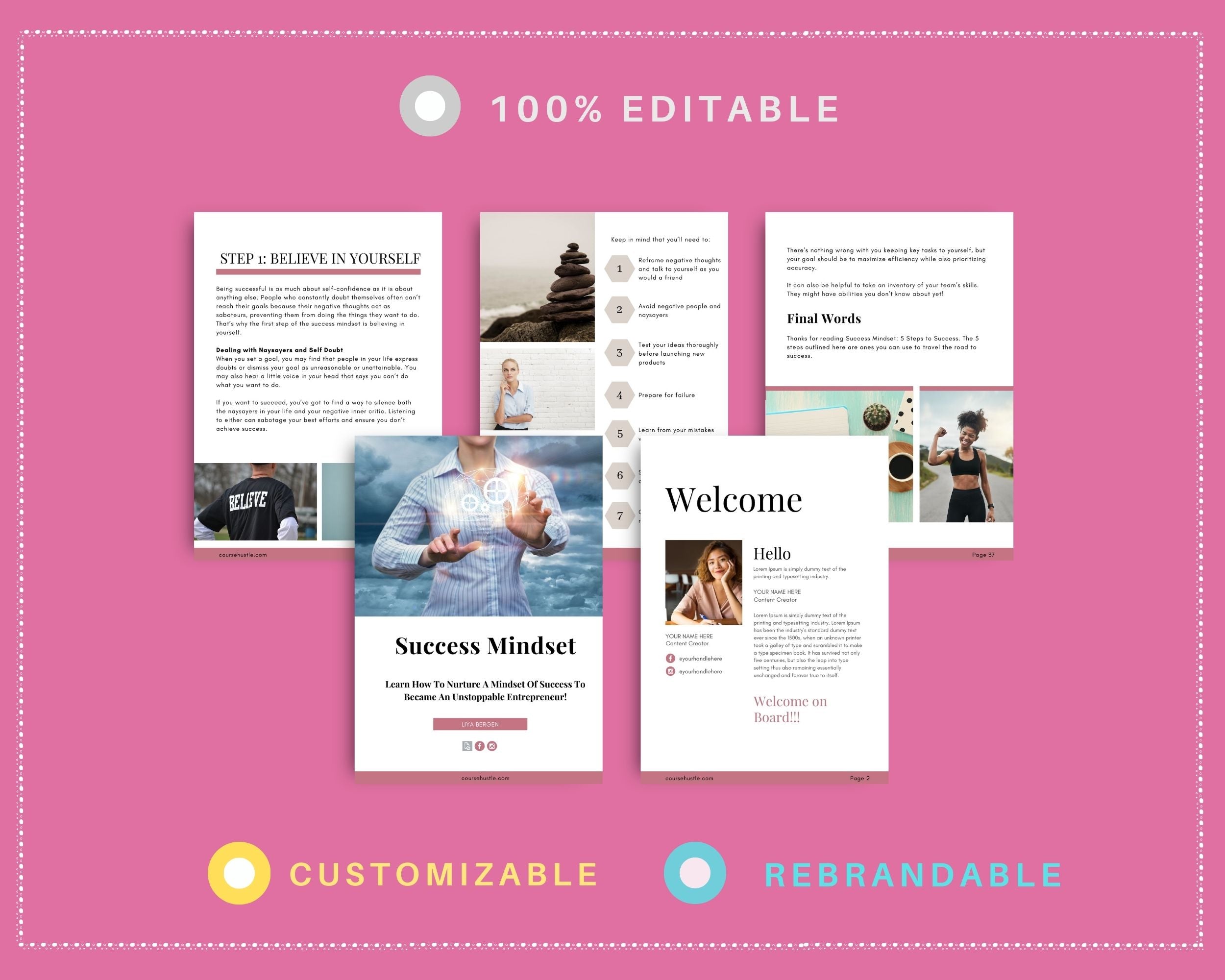 Done-for-You Success Mindset Playbook in Canva | Editable A4 Size Canva Template