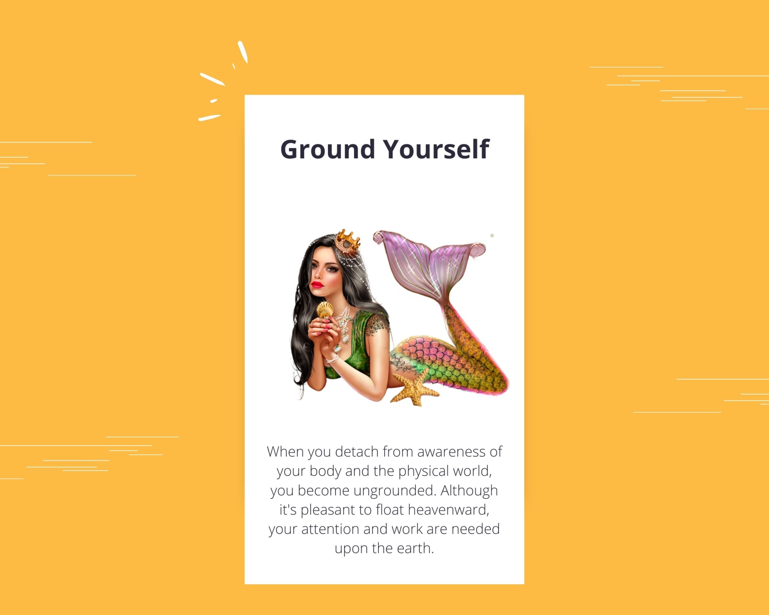 Self Love Mermaid Messages Oracle Card Deck | Editable 44 Card Deck in Canva | Size 2.75"x 4.75" | Commercial Use