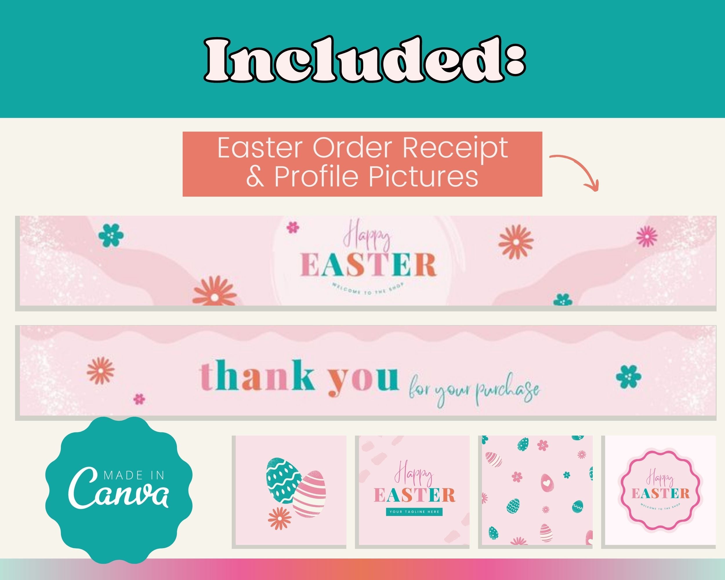Easter Etsy Shop Banner Kit | Etsy Banner Canva Templates | Etsy Store Listing Design | Bright Etsy Branding | Etsy Success Kit