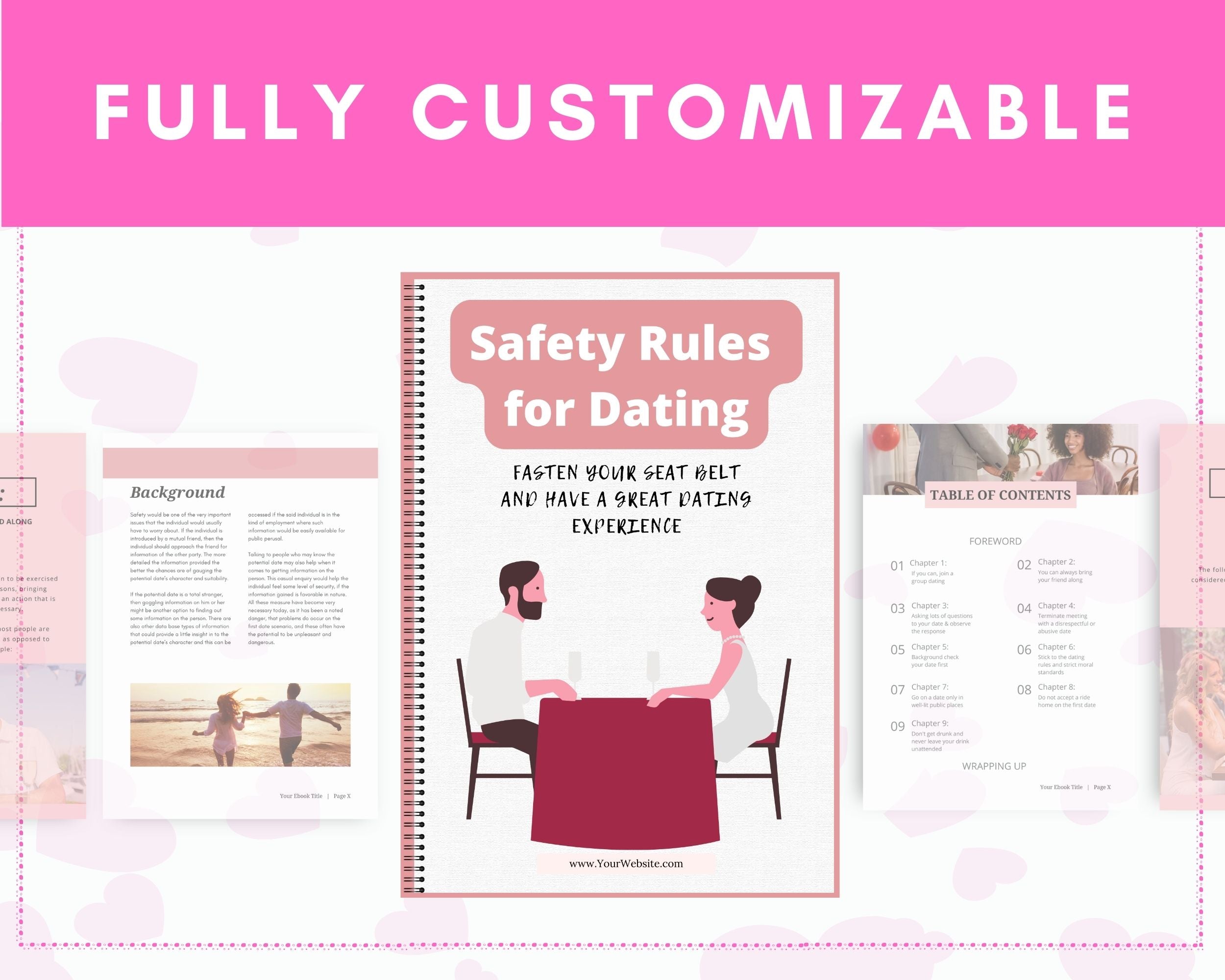 Editable Safety Rules for Dating Ebook | Done-for-You Ebook in Canva | Rebrandable and Resizable Canva Template