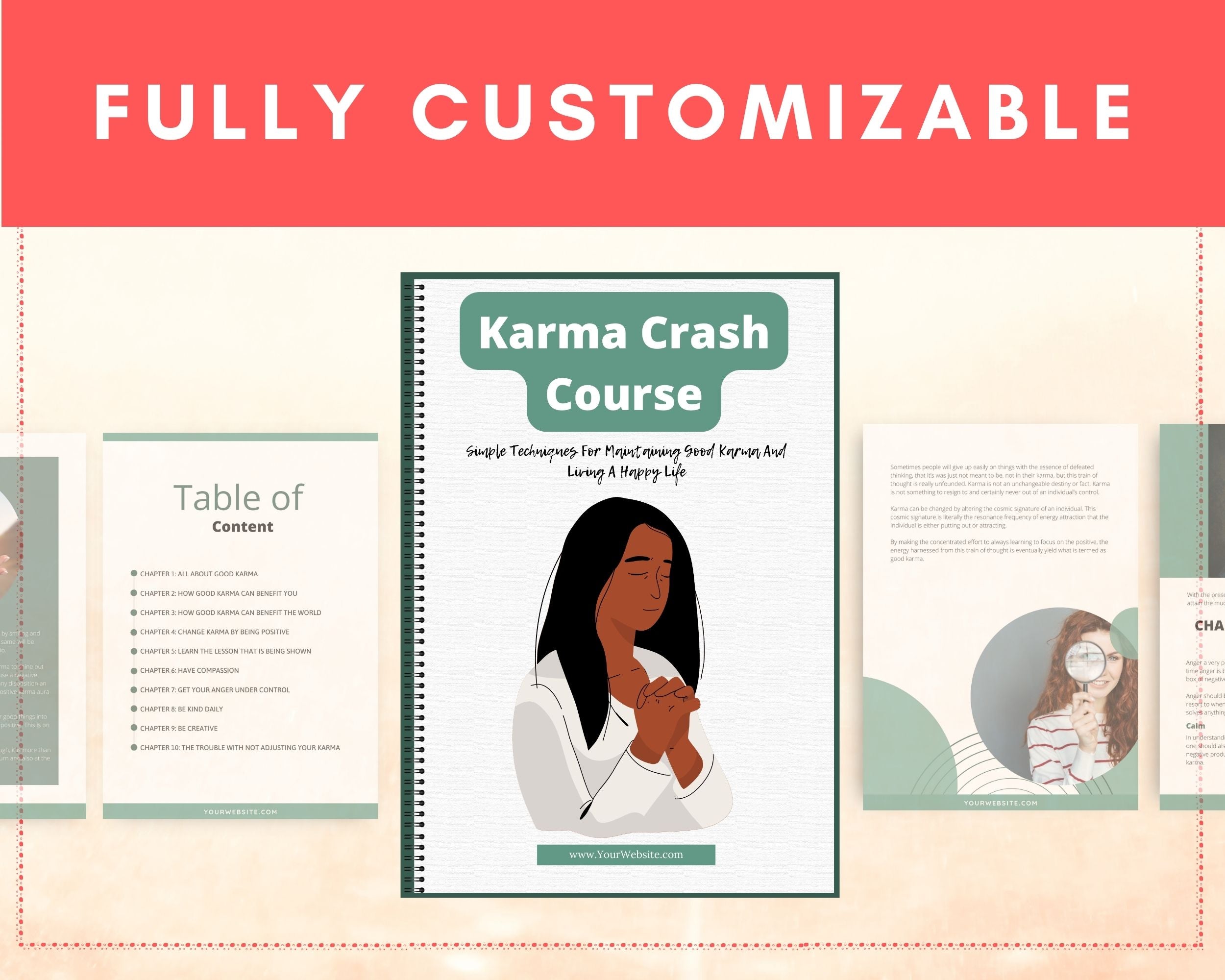 Editable Karma Crash Course Mini Ebook | Done-for-You Ebook in Canva | Rebrandable and Resizable Canva Template