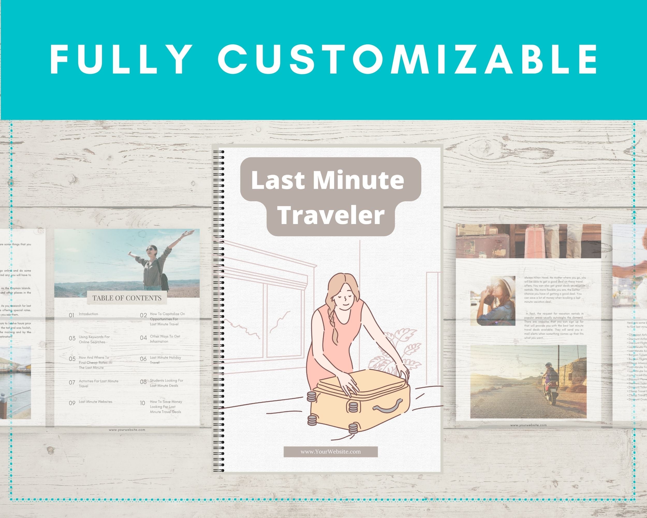 Editable Last Minute Traveler Ebook in Canva | Rebrandable and Resizable Canva Template