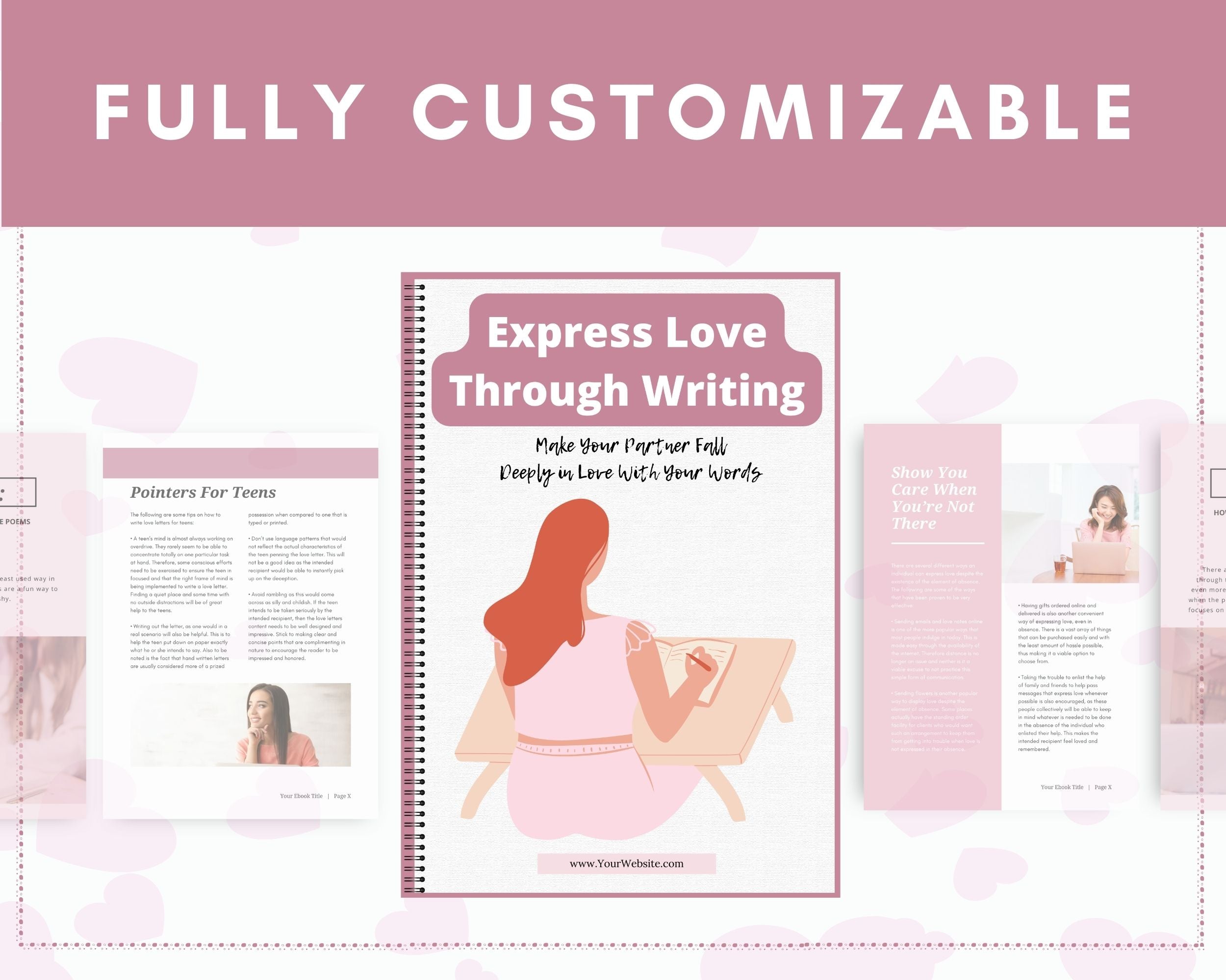 Editable Express Love Through Writing Mini Ebook | Done-for-You Ebook in Canva | Rebrandable and Resizable Canva Template
