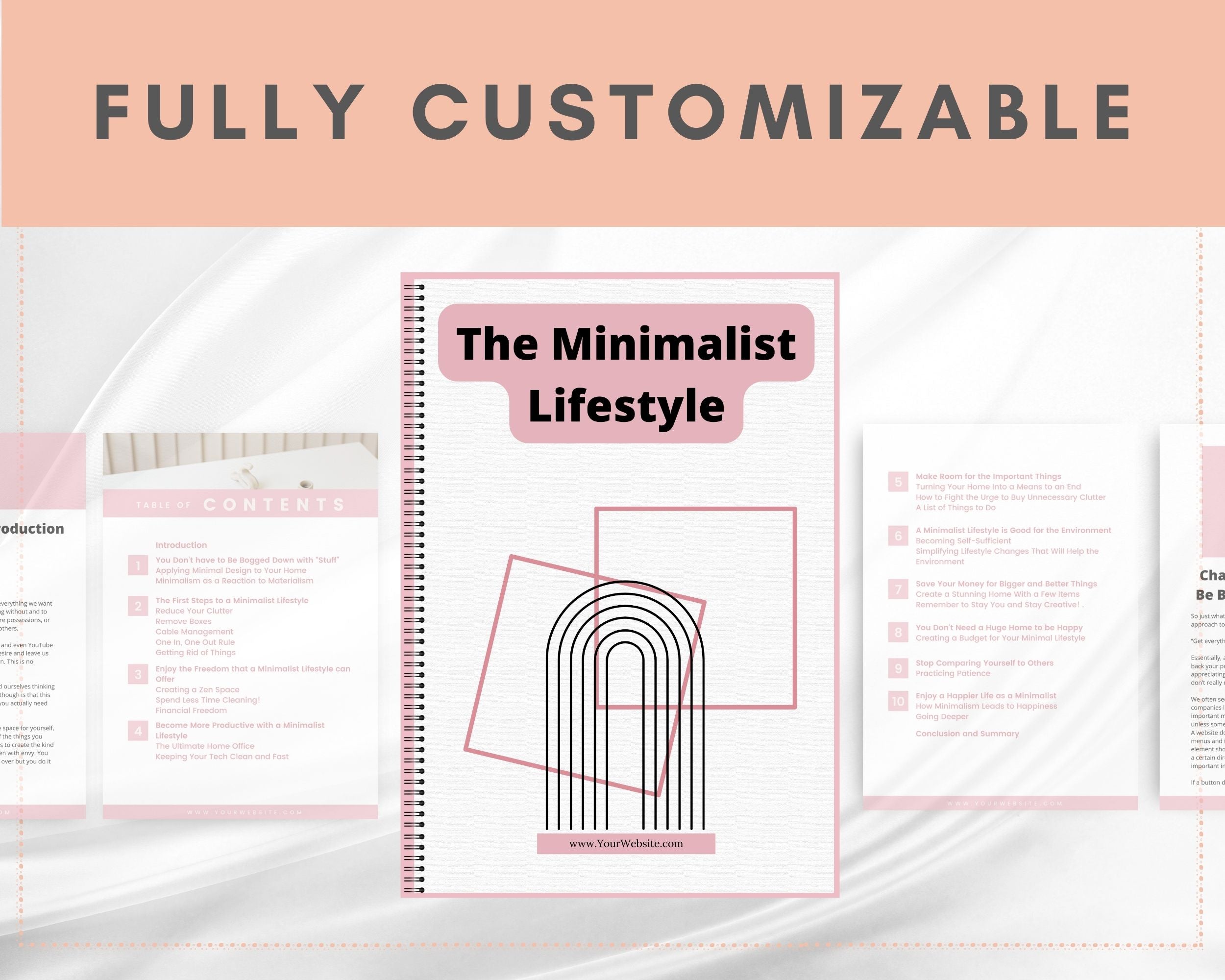 Editable The Minimalist Lifestyle Ebook | Done-for-You Ebook in Canva | Rebrandable and Resizable Canva Template