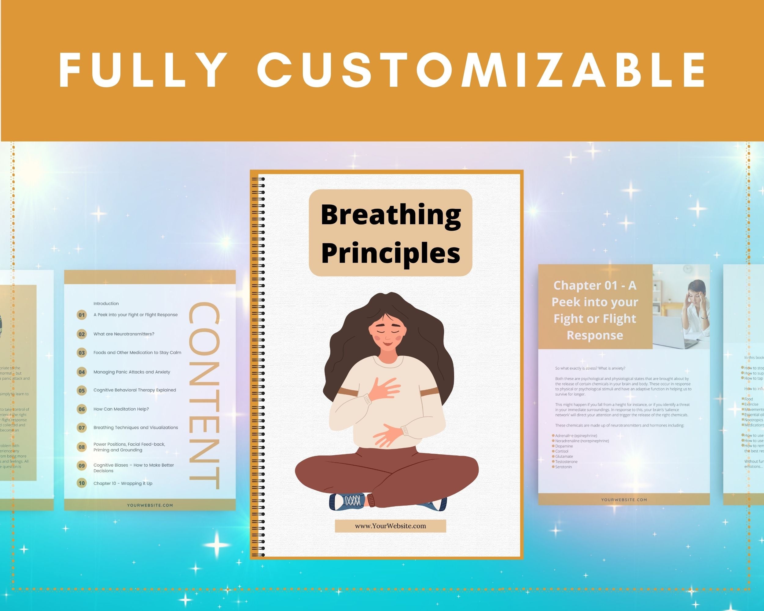 Editable Breathing Principles Ebook | Done-for-You Ebook in Canva | Rebrandable and Resizable Canva Template