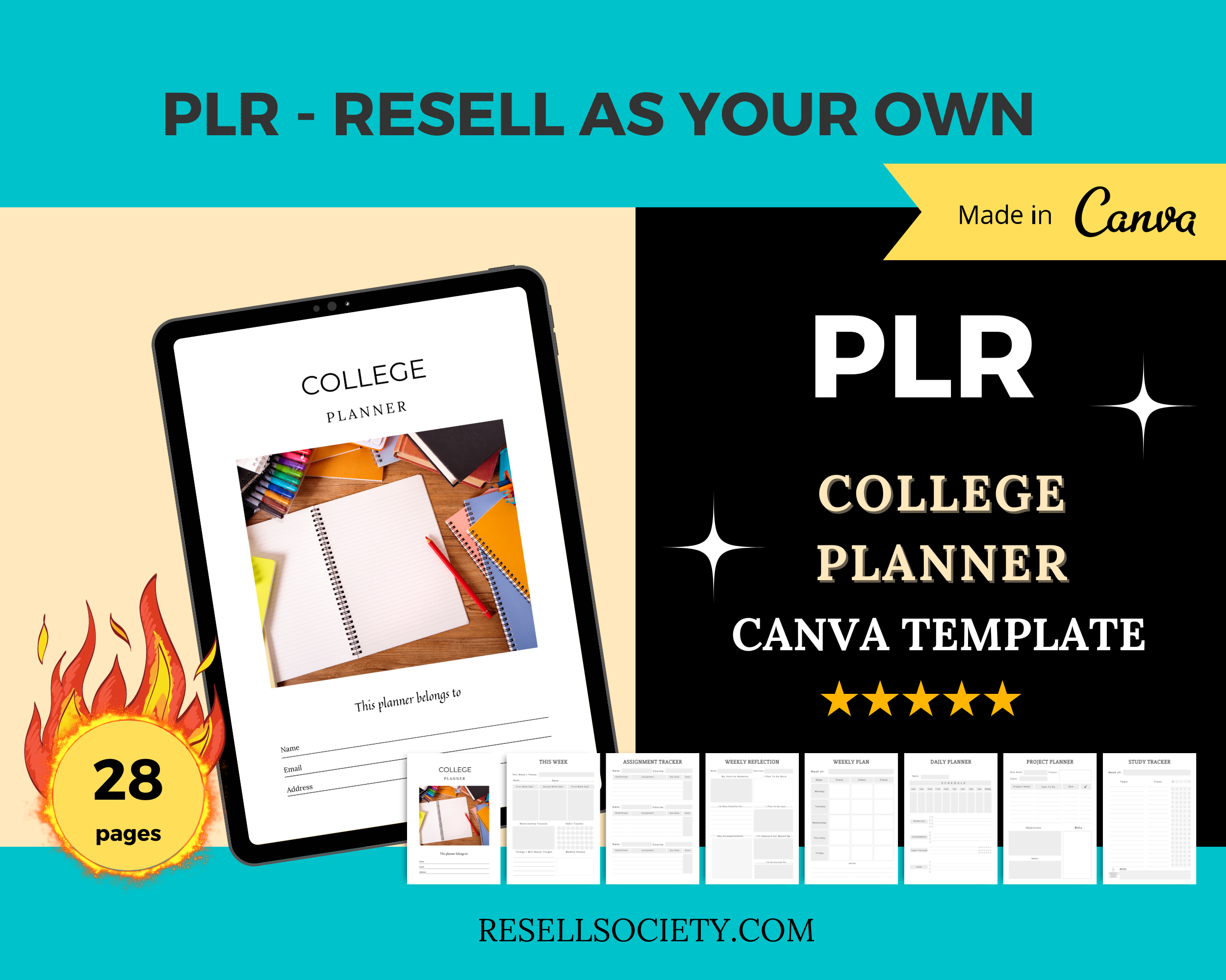 Editable College Planner in Canva | Commercial Use