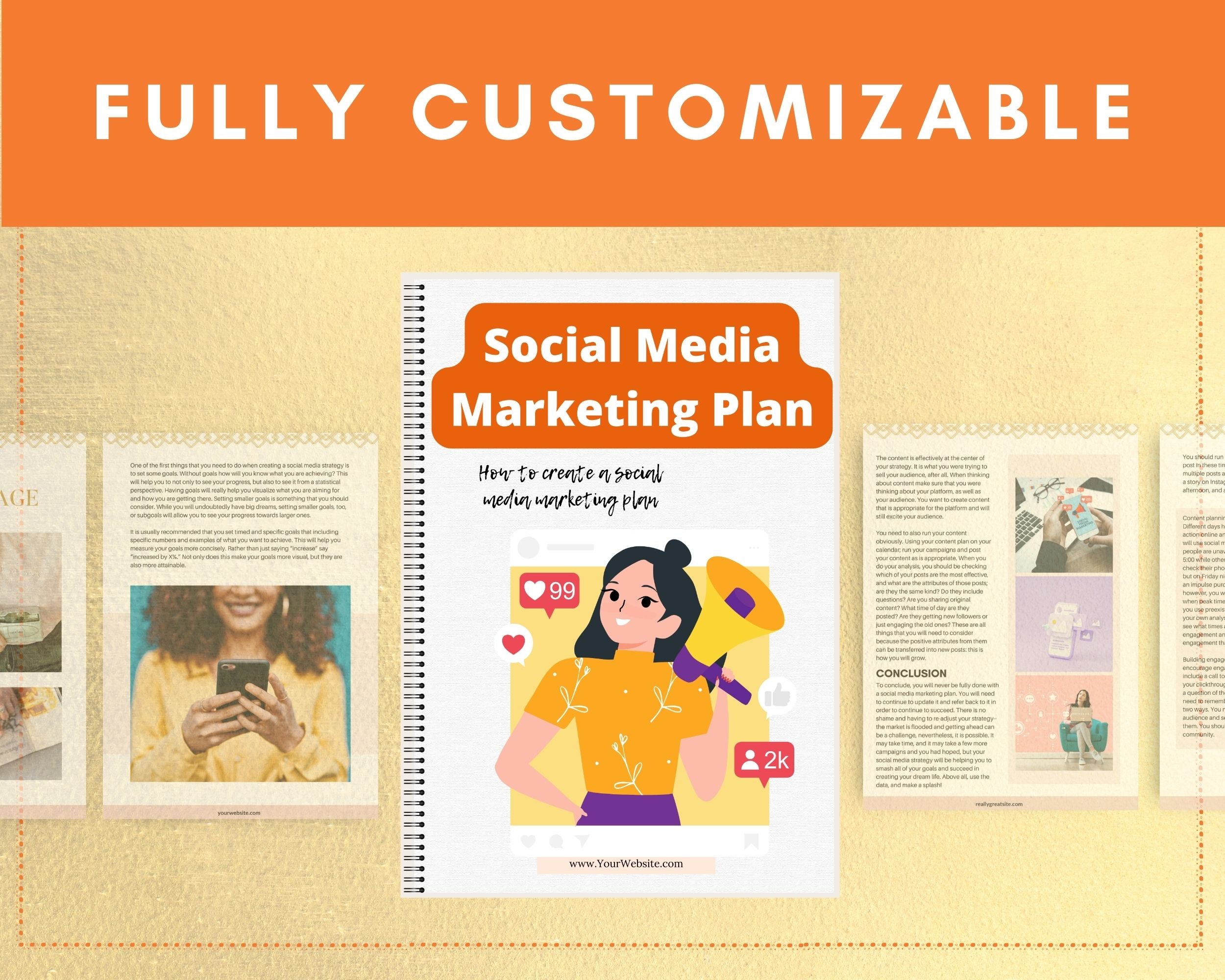 Editable Social Media Marketing Plan Mini Ebook | Done-for-You Ebook in Canva | Rebrandable and Resizable Canva Template