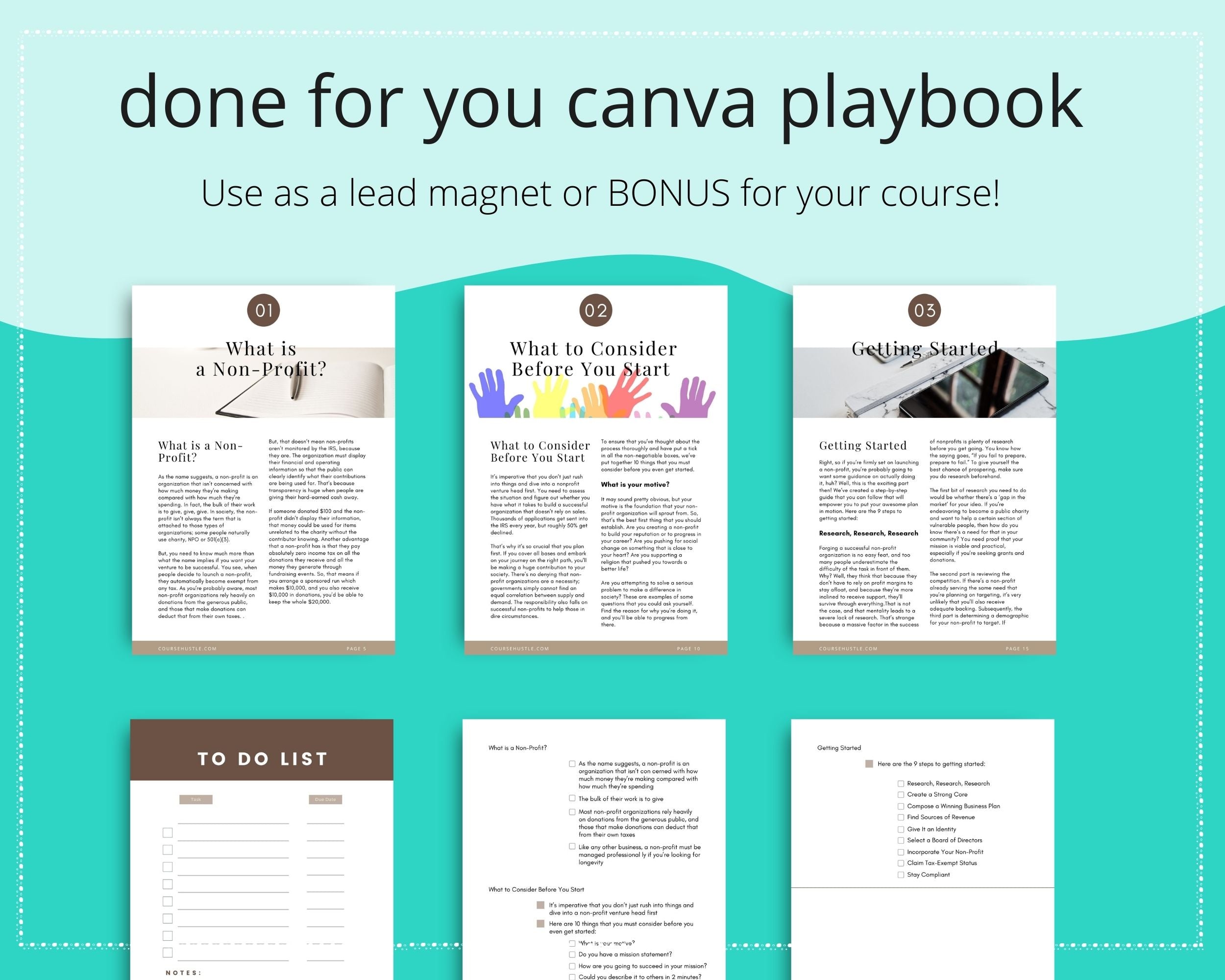 Done for You Launching a Non-Profit Playbook in Canva | Editable A4 Size Canva Template