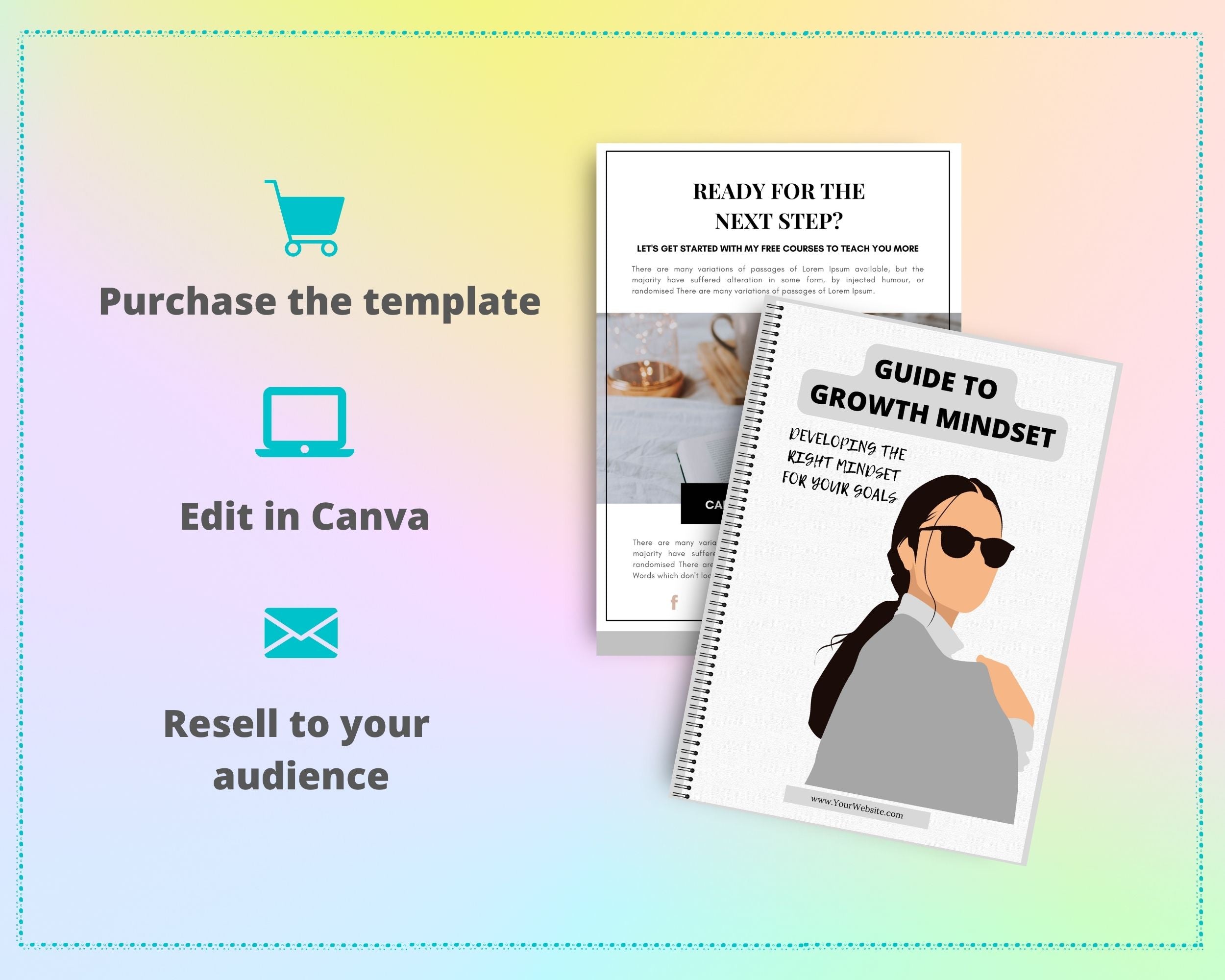 Editable Guide to Growth Mindset Ebook | Done-for-You Ebook in Canva | Rebrandable and Resizable Canva Template