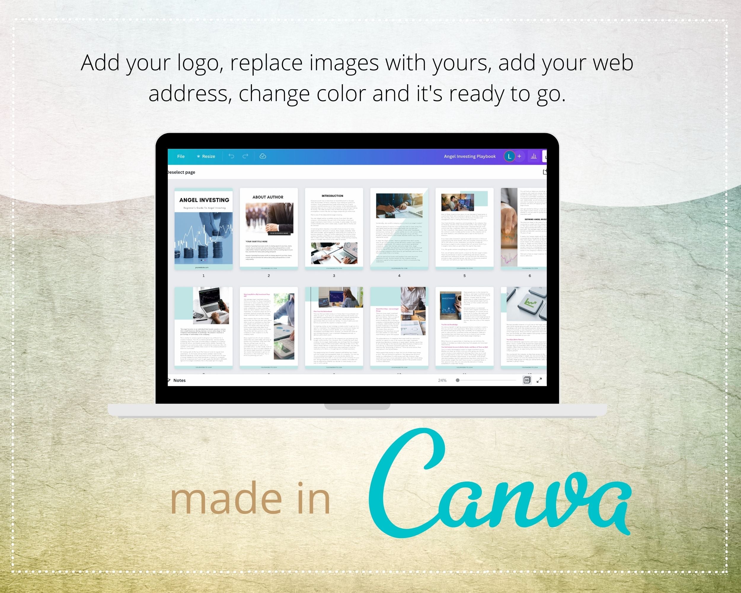 Angel Investing Playbook in Canva