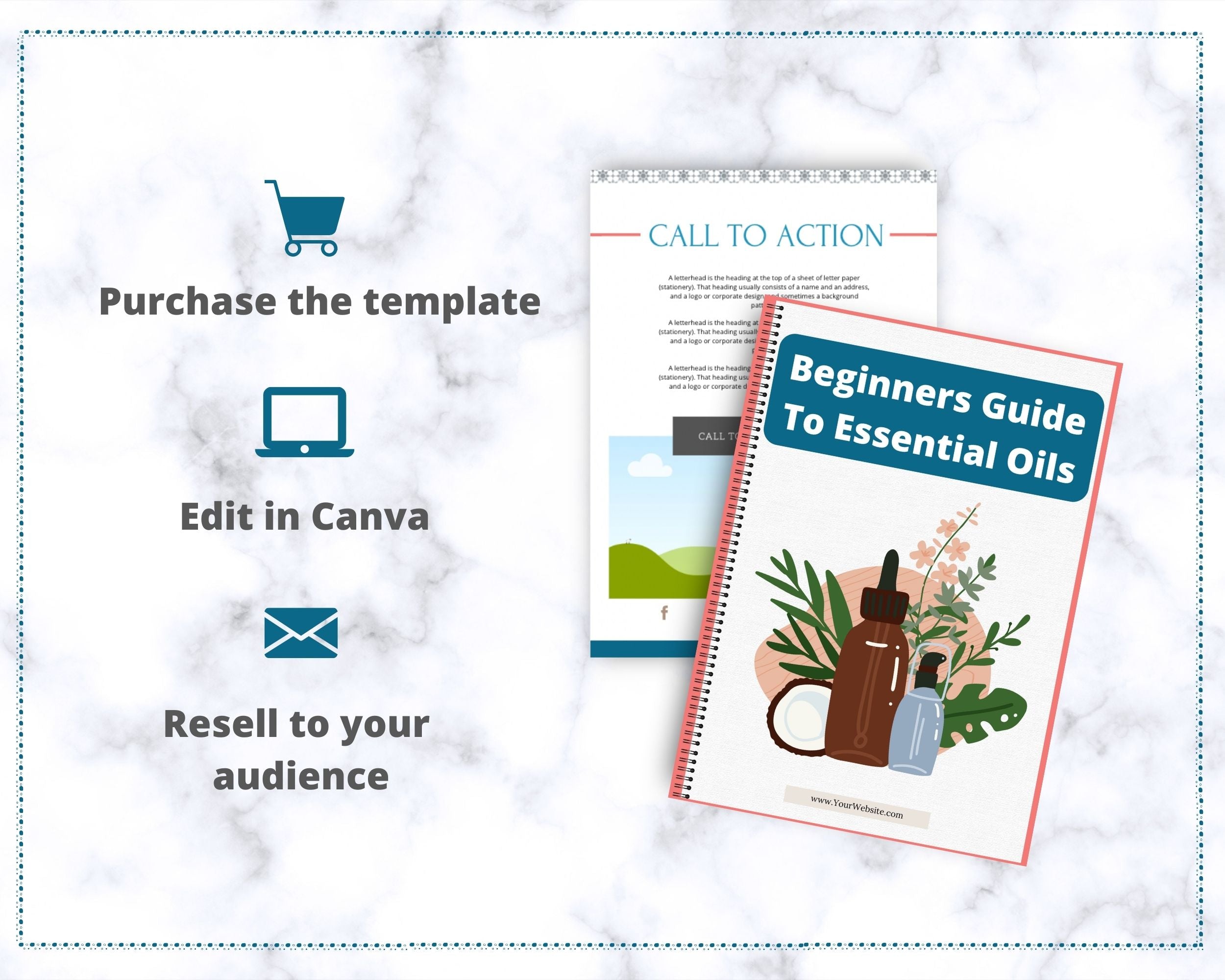 Editable Beginners Guide To Essential Oils Ebook | Done-for-You Ebook in Canva | Rebrandable and Resizable Canva Template