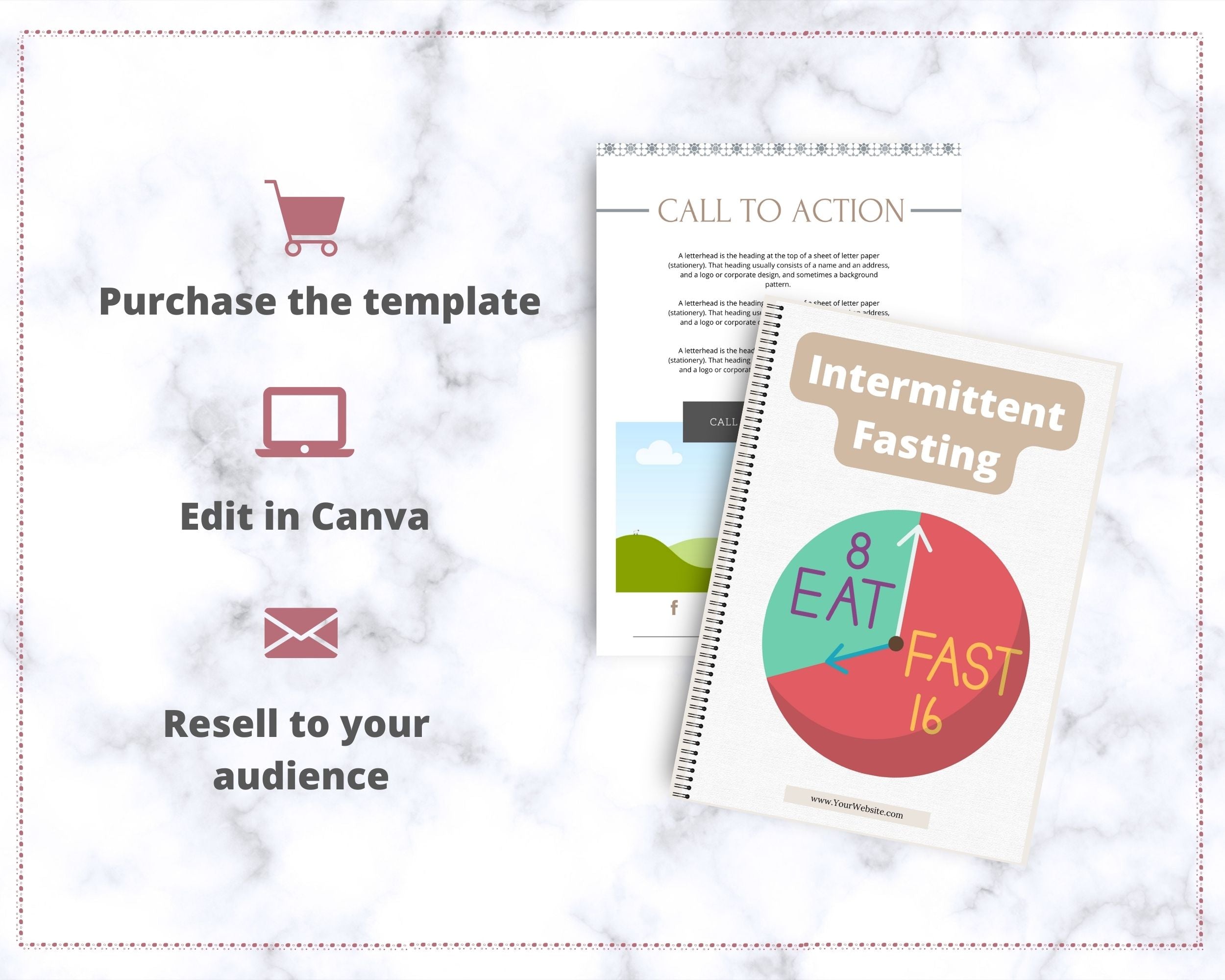 Editable Intermittent Fasting Ebook | Done-for-You Ebook in Canva | Rebrandable and Resizable Canva Template