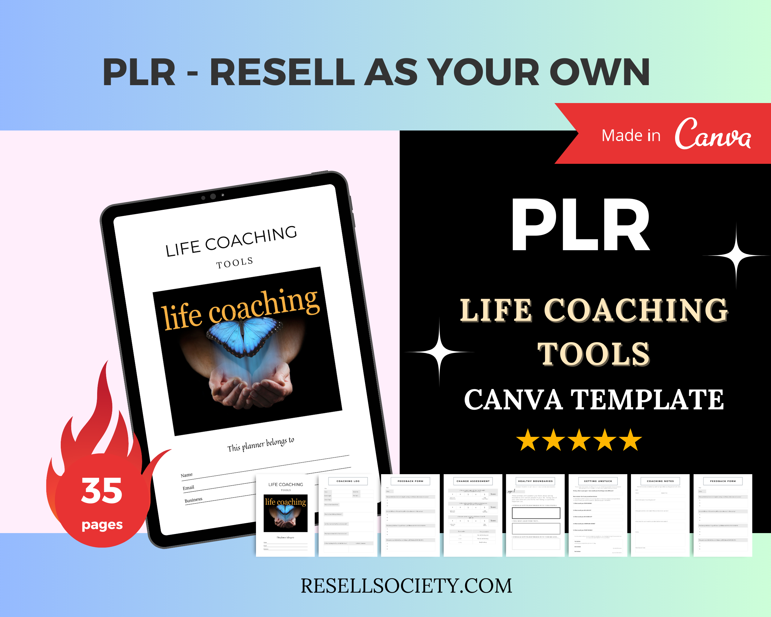 Editable Life Coaching Tools in Canva | Commercial Use