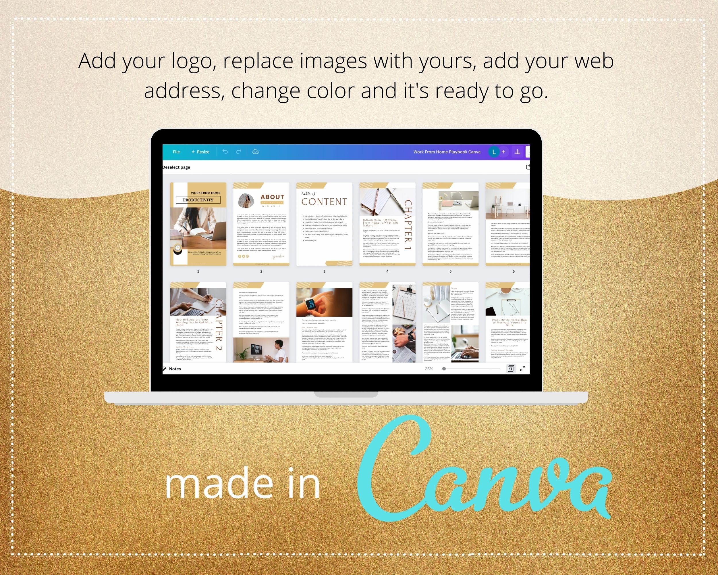 Work From Home Productivity Playbook in Canva