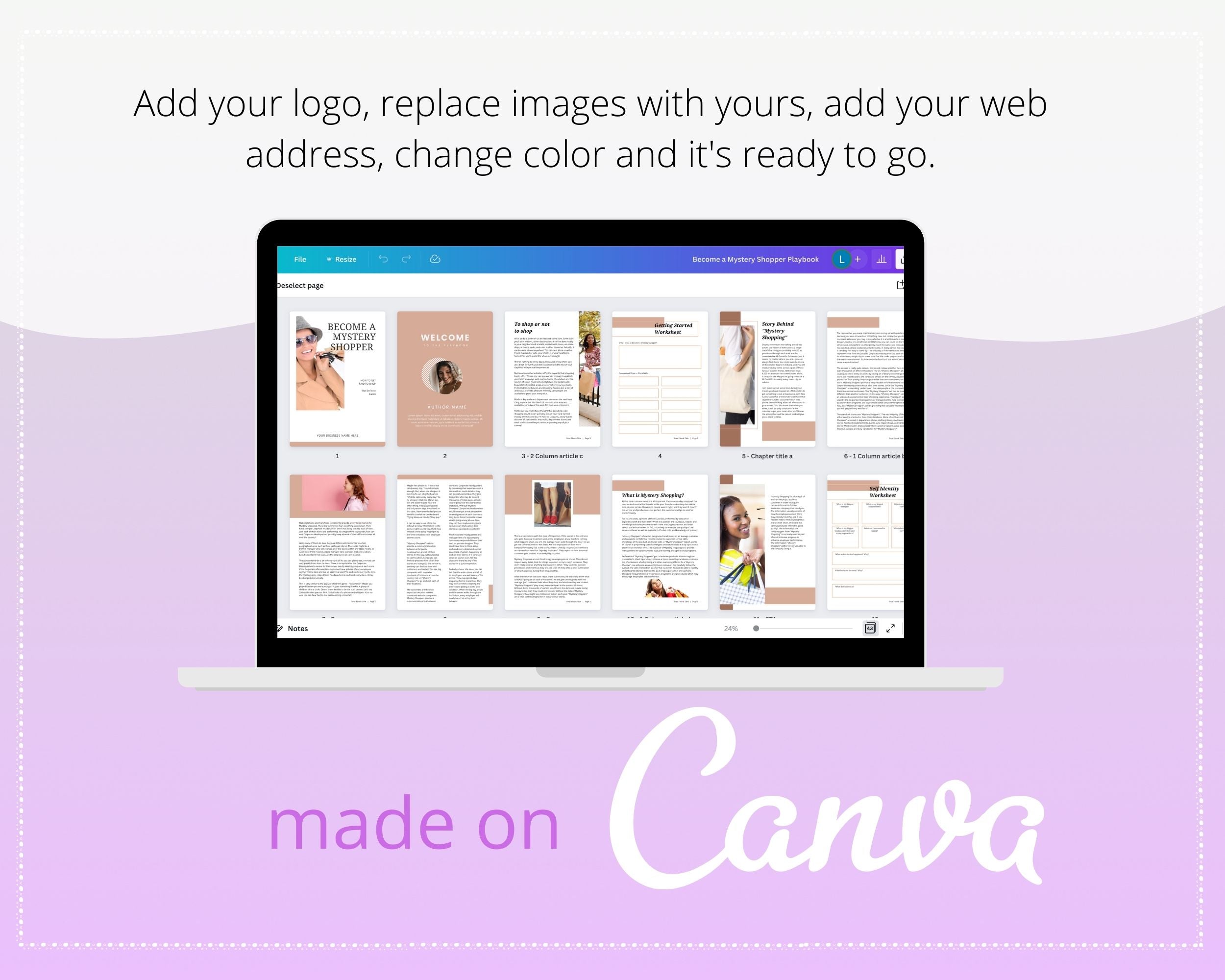 Become a Mystery Shopper Playbook in Canva