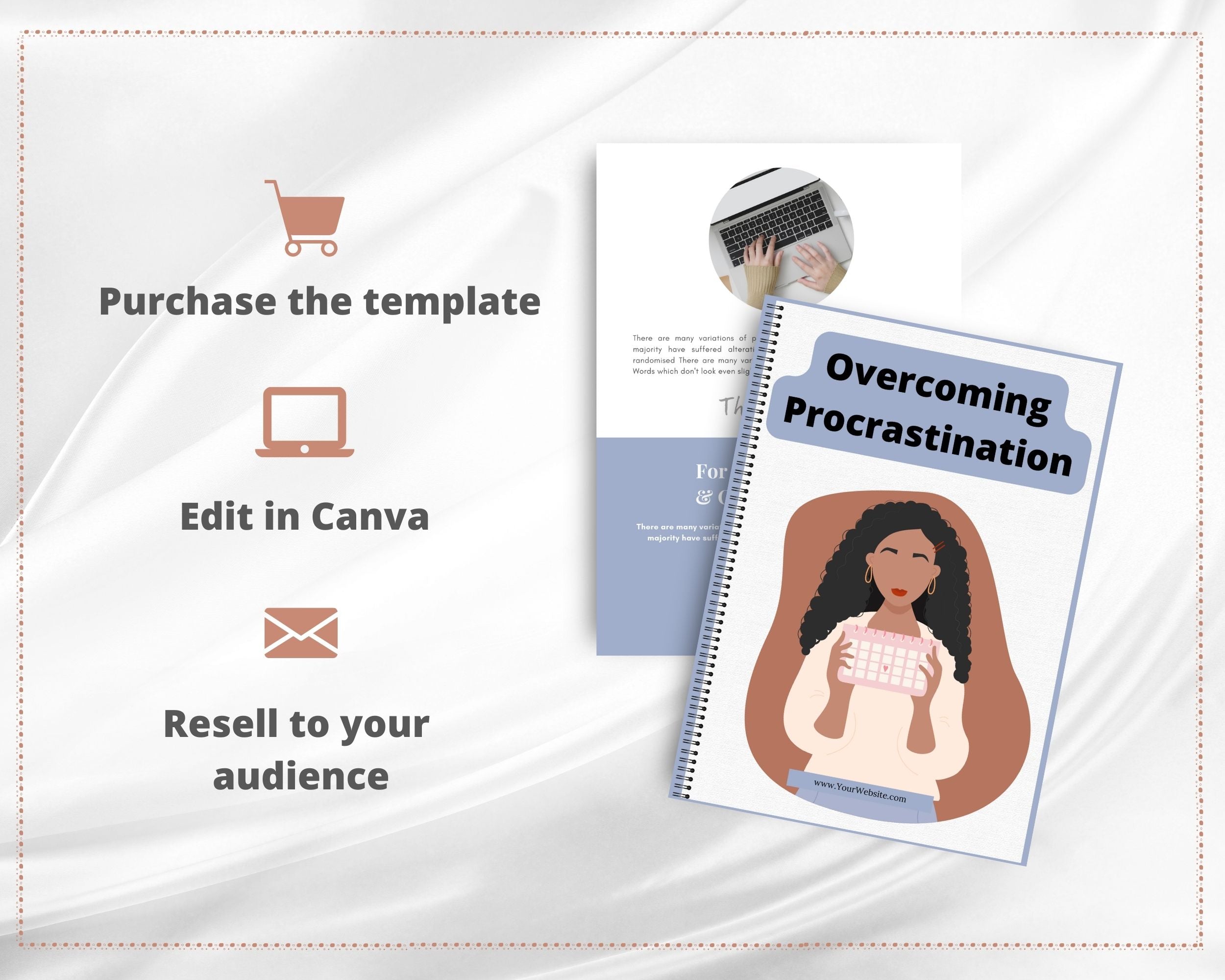 Editable Overcoming Procrastination Ebook | Done-for-You Ebook in Canva | Rebrandable and Resizable Canva Template
