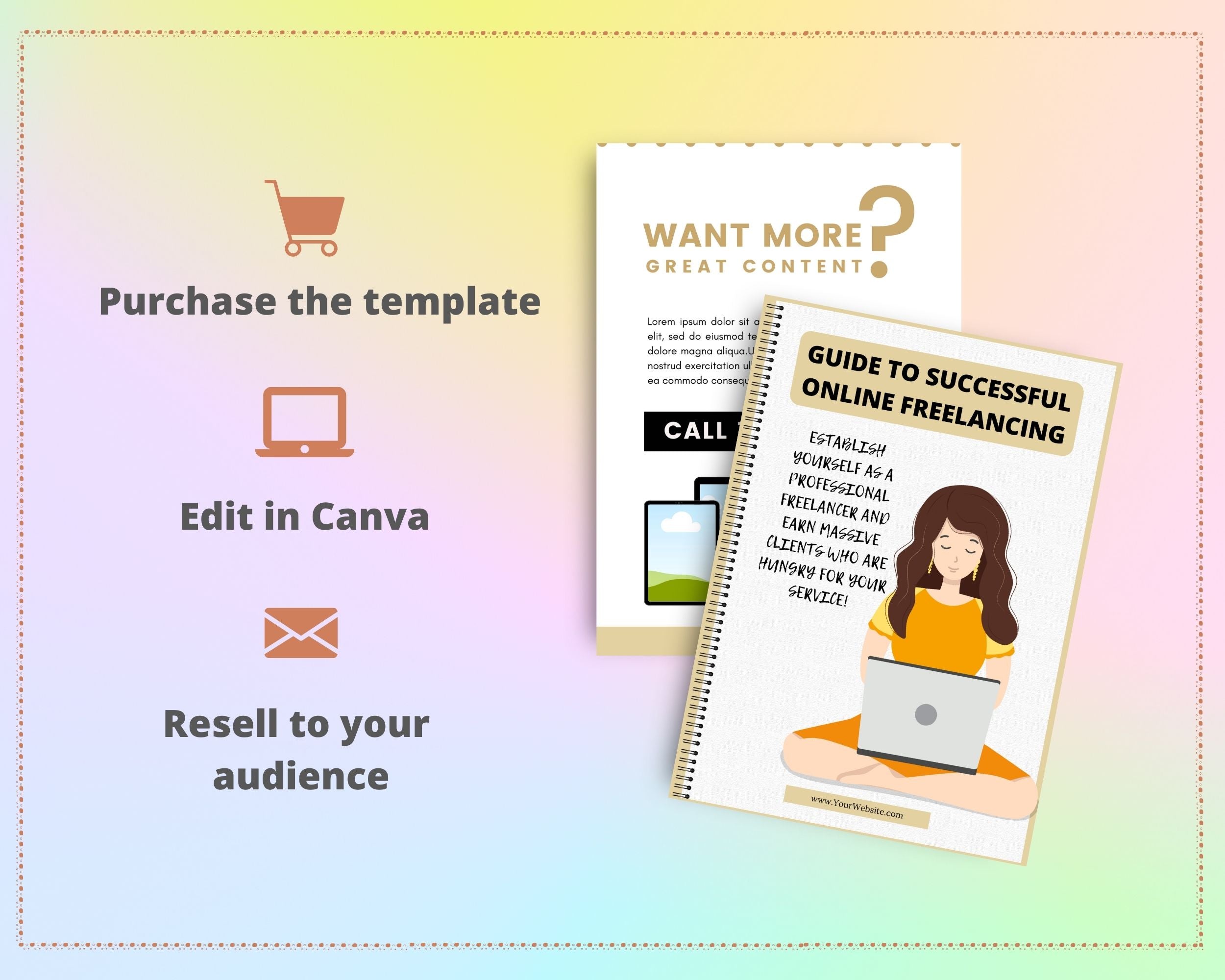 Editable Guide to Successful Freelancing Ebook | Done-for-You Ebook in Canva | Rebrandable and Resizable Canva Template