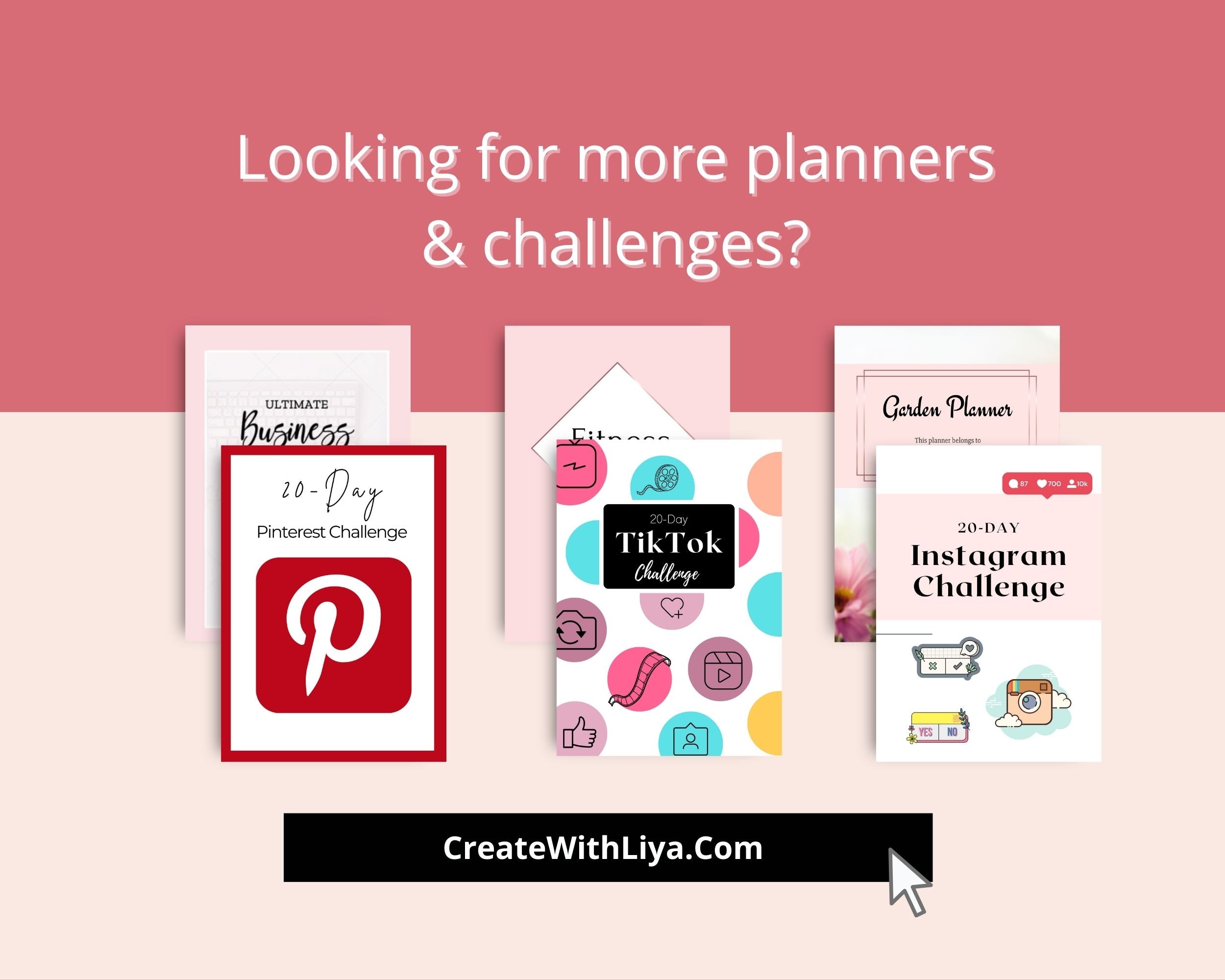 20-Day Pinterest Challenge | Editable Canva Template A4 Size