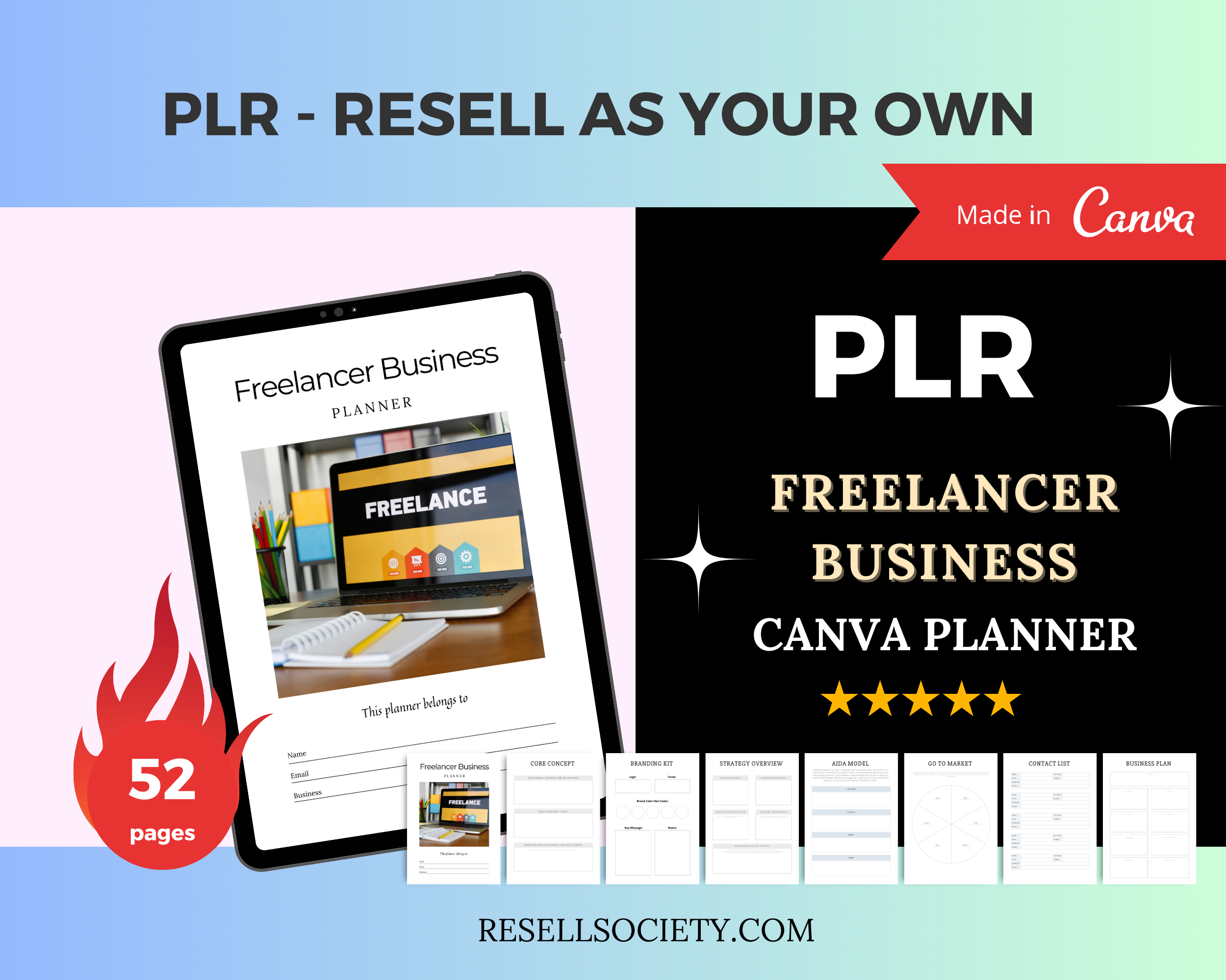 Editable Freelancer Planner in Canva | Commercial Use