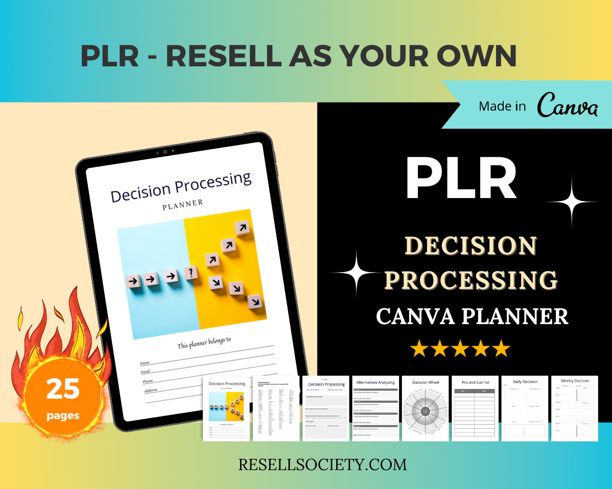 Editable Decision Processing Planner Template in Canva | Canva Template Pack | Commercial Use