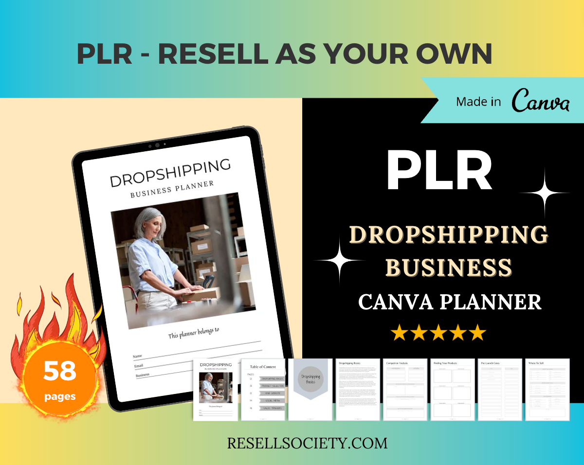 Editable Dropshipping Planner Template in Canva | Canva Template Pack | Commercial Use