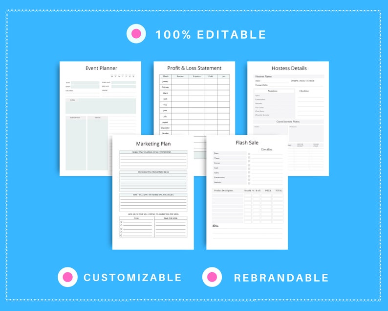 Editable Direct Sales Planner in Canva | Commercial Use